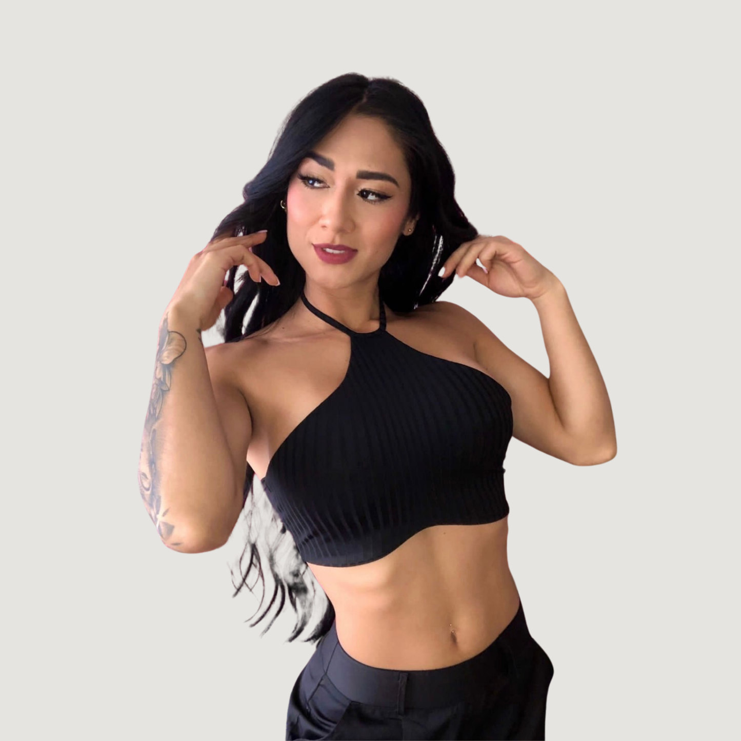 Tank top with adjustable neck ties - Saida Fashion