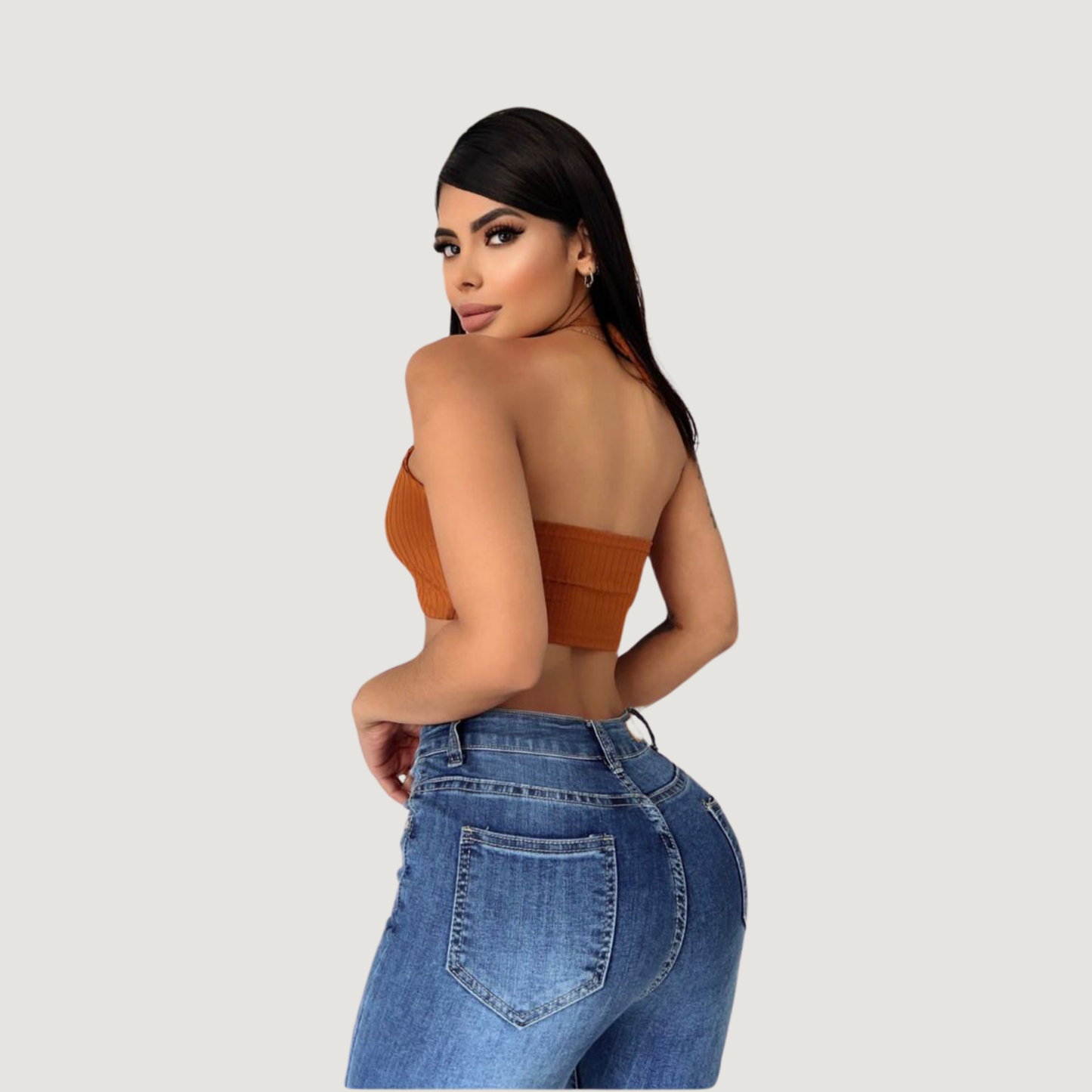 Tank top with adjustable neck ties - Saida Fashion