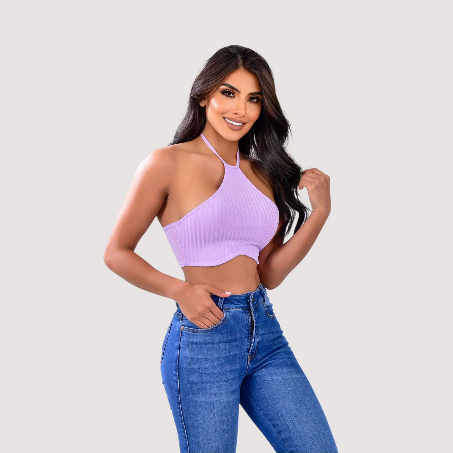 Tank top with adjustable neck ties - Saida Fashion