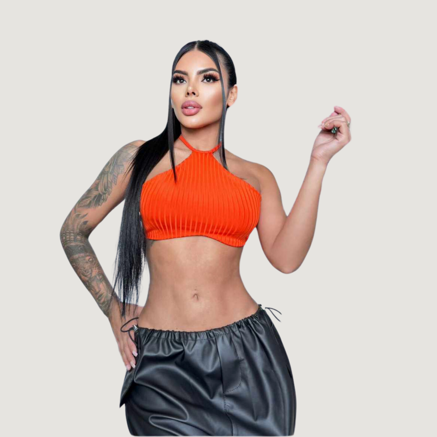 Tank top with adjustable neck ties - Saida Fashion