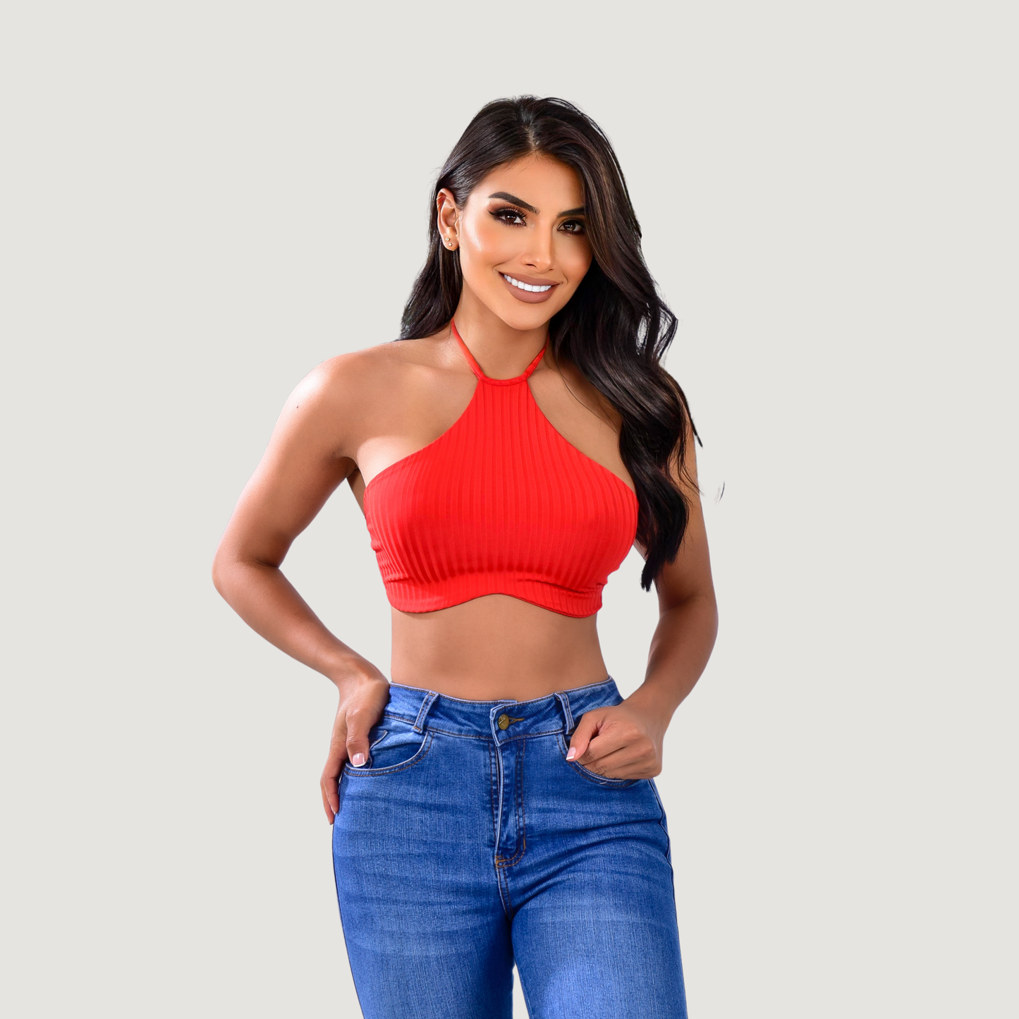 Tank top with adjustable neck ties - Saida Fashion