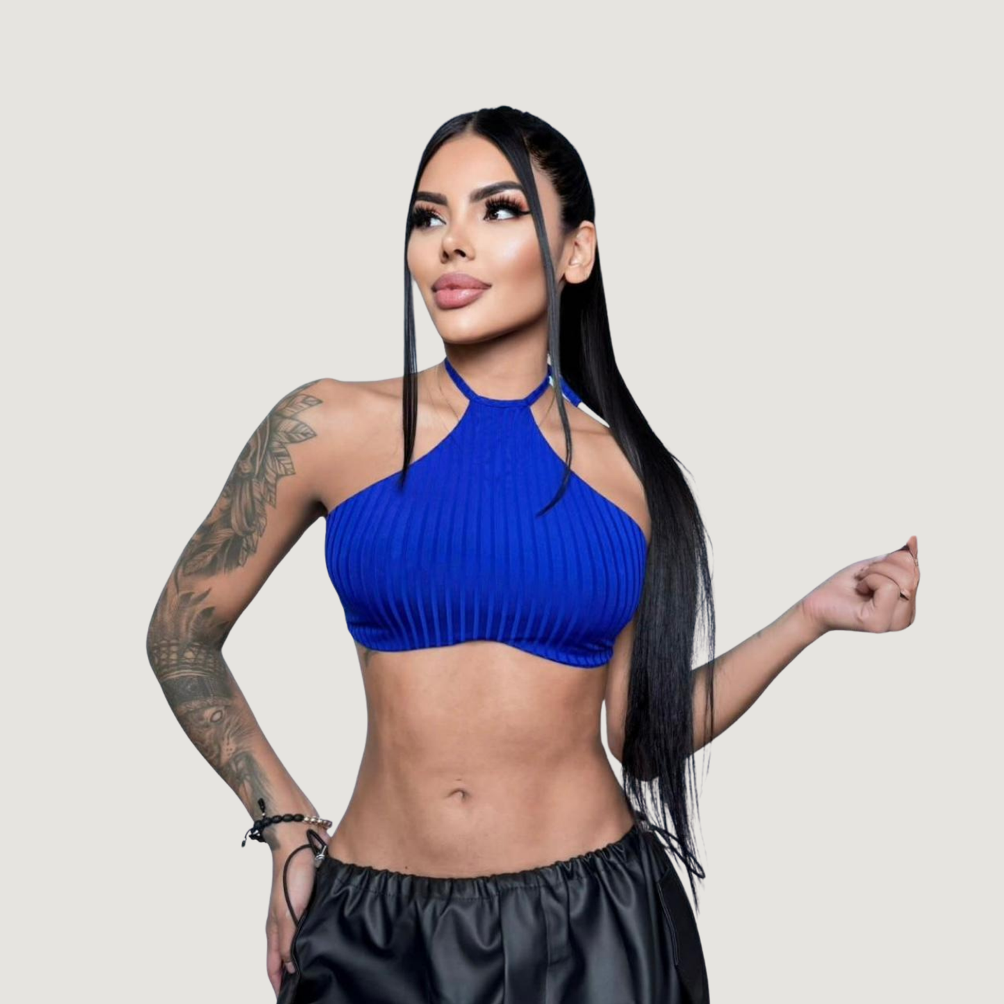 Tank top with adjustable neck ties - Saida Fashion