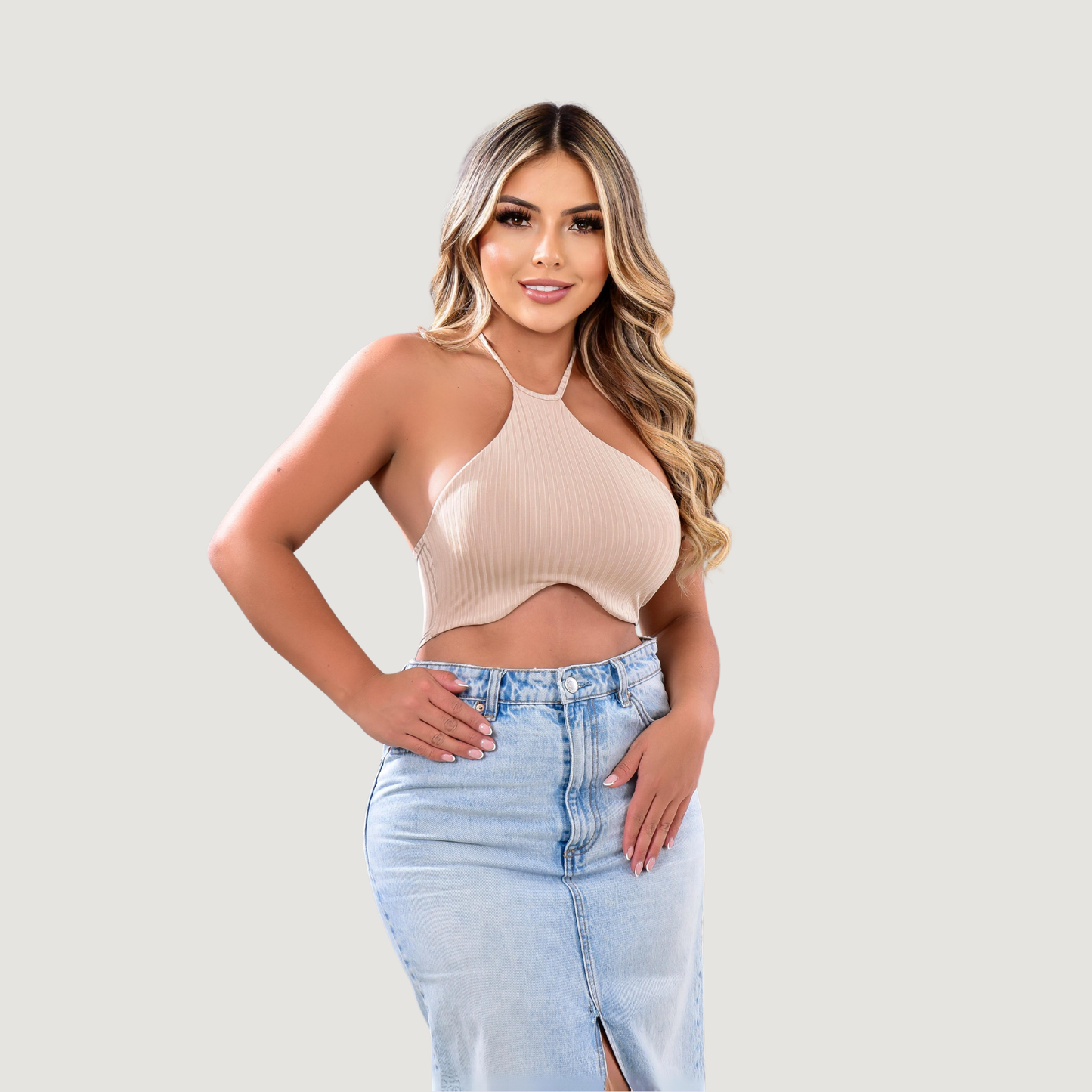 Tank Top with Adjustable Neck Ties