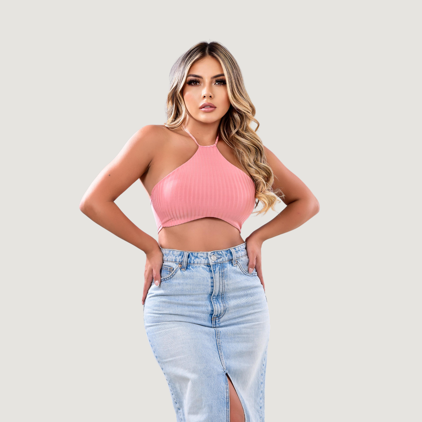 Tank Top with Adjustable Neck Ties