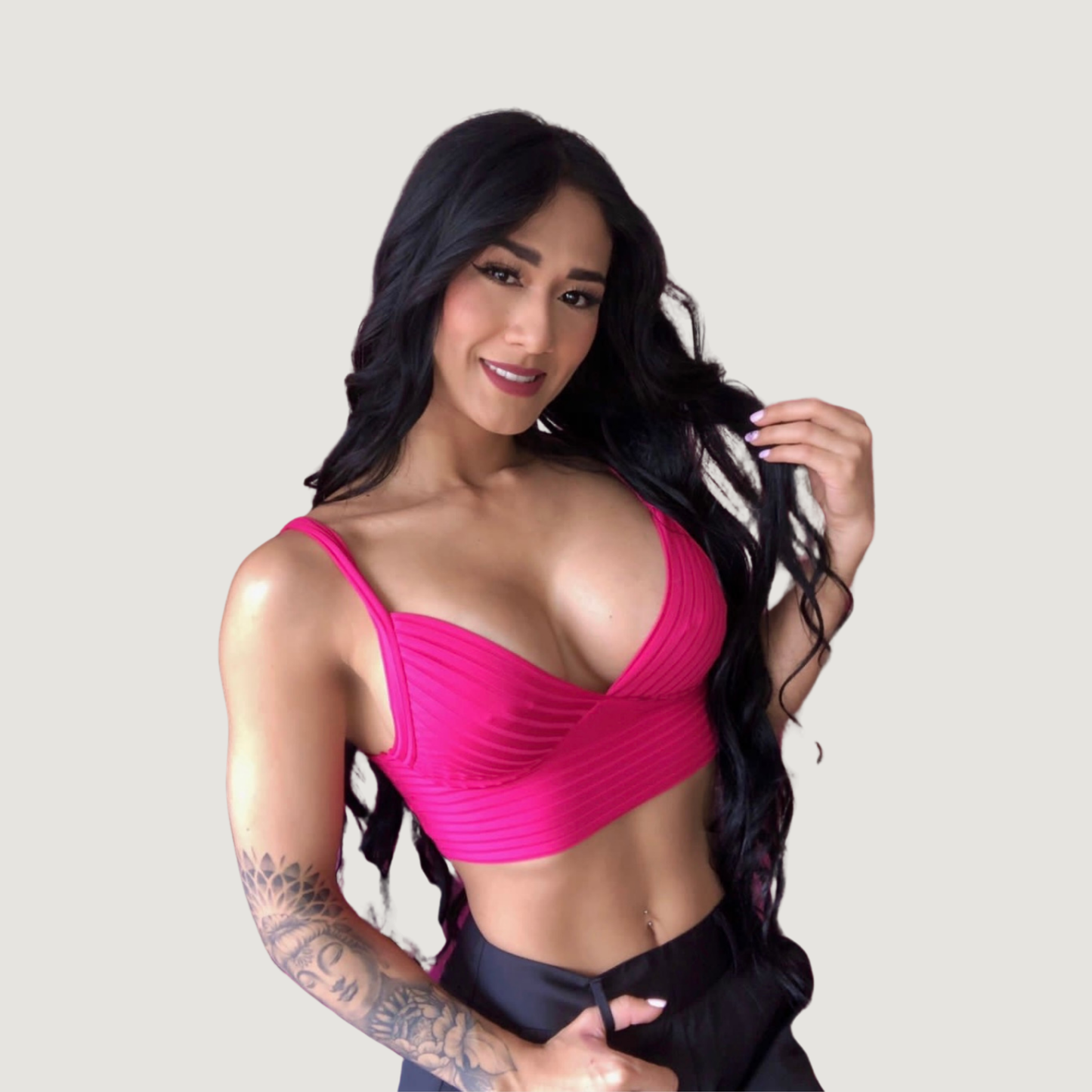 Low cut tank top with thick straps - Saida Fashion