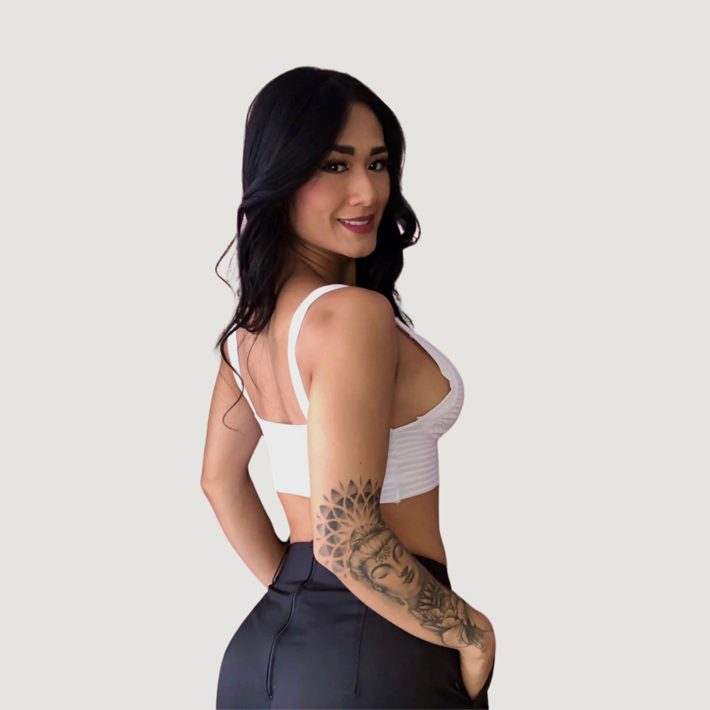 Low cut tank top with thick straps - Saida Fashion