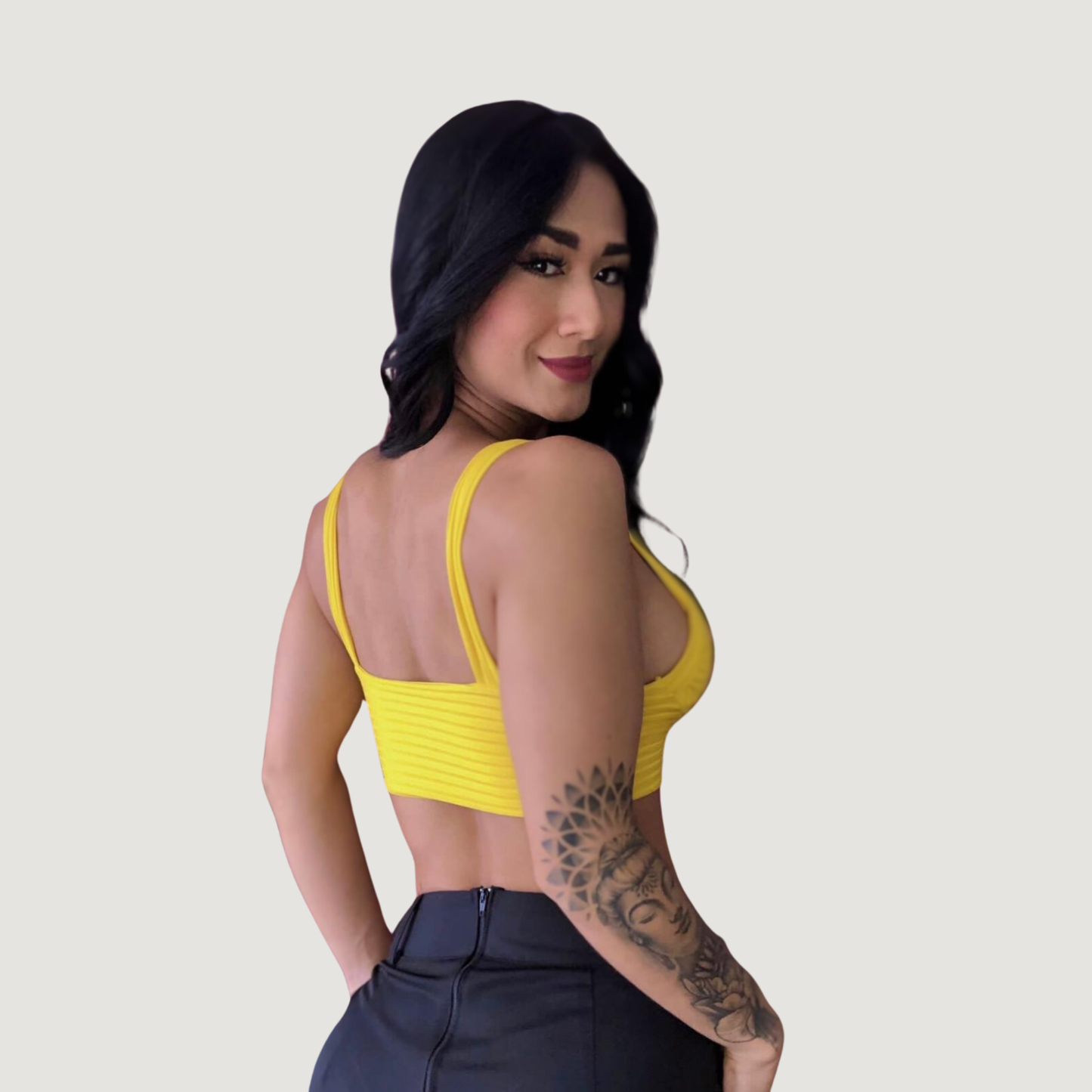 Low cut tank top with thick straps - Saida Fashion