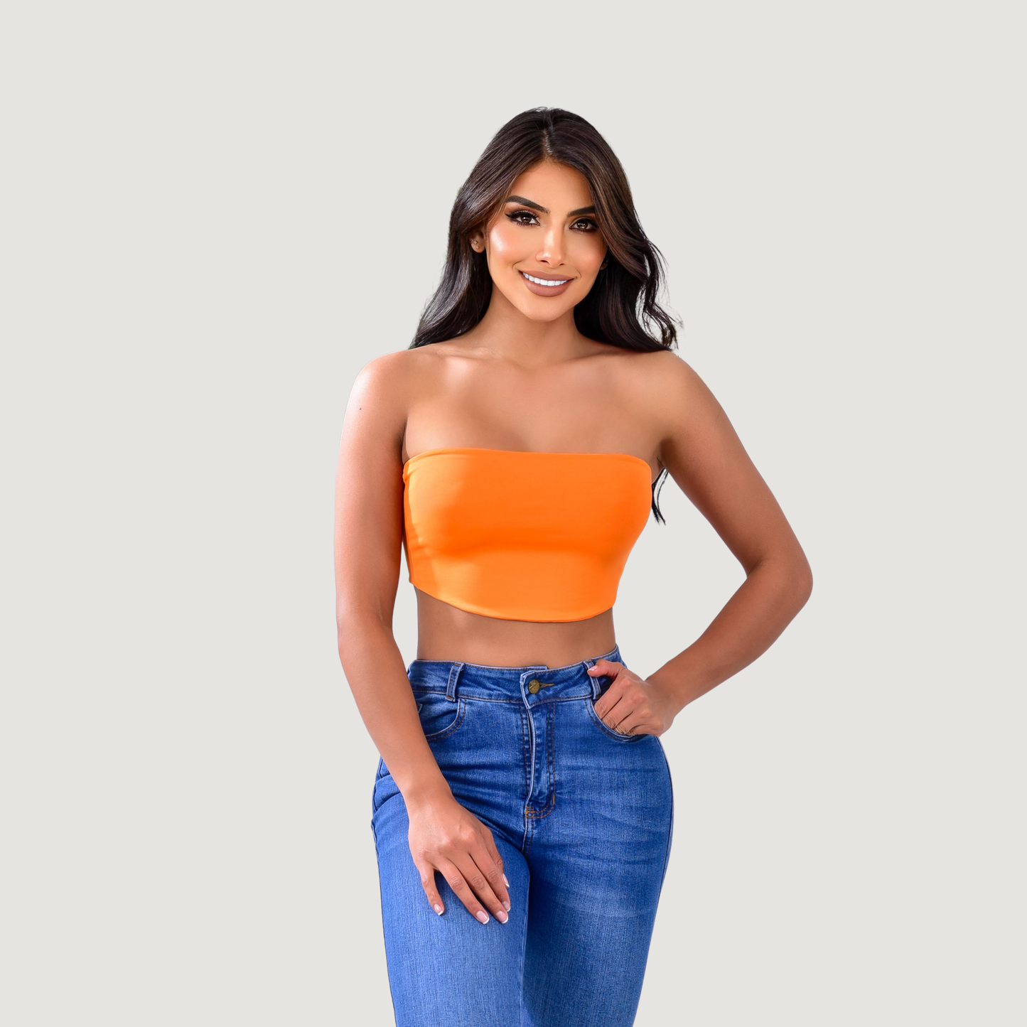 Bandeau top - full lining- stretchy fabric - Saida Fashion