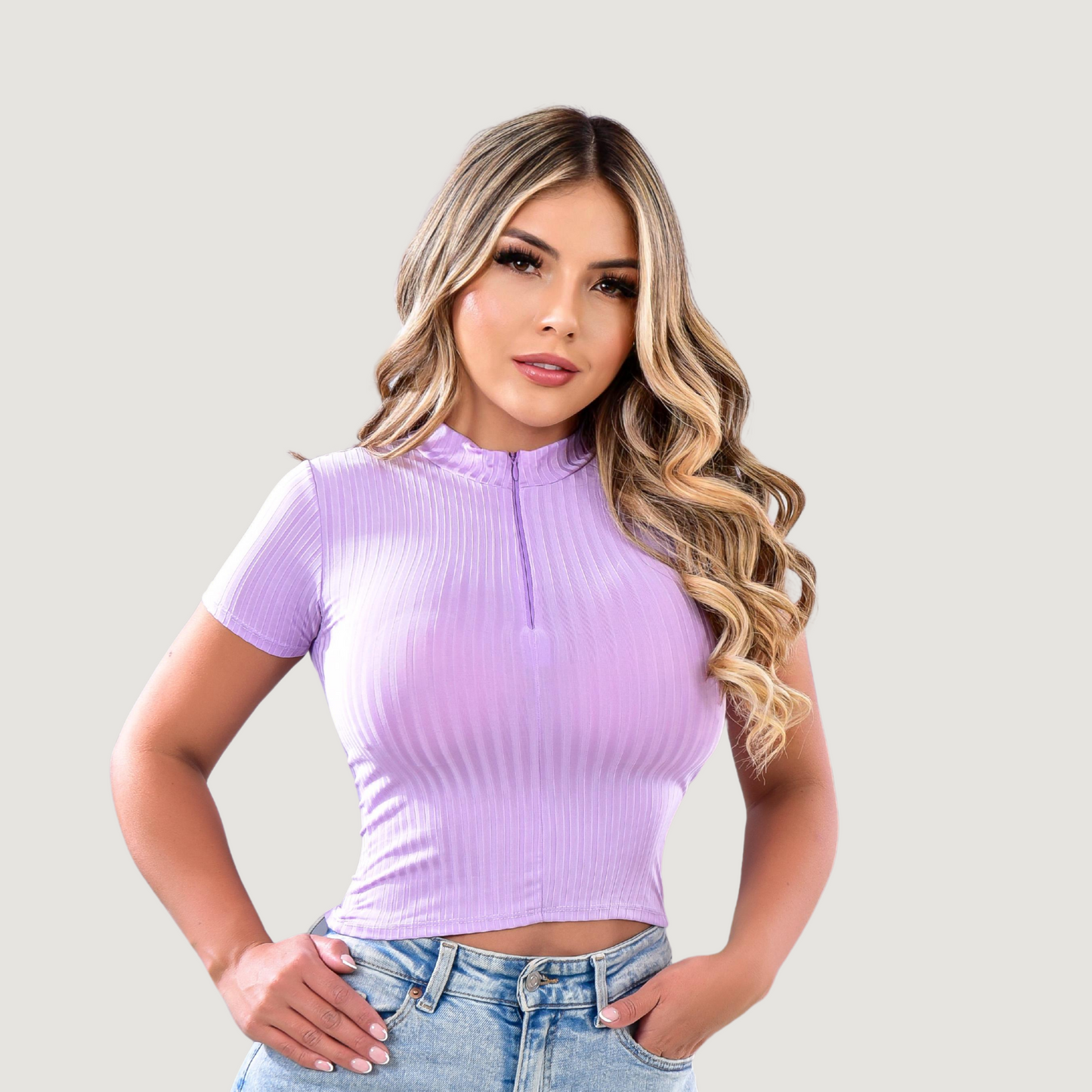 Camisetas de entrenamiento - Cuello alto - Cremallera delantera