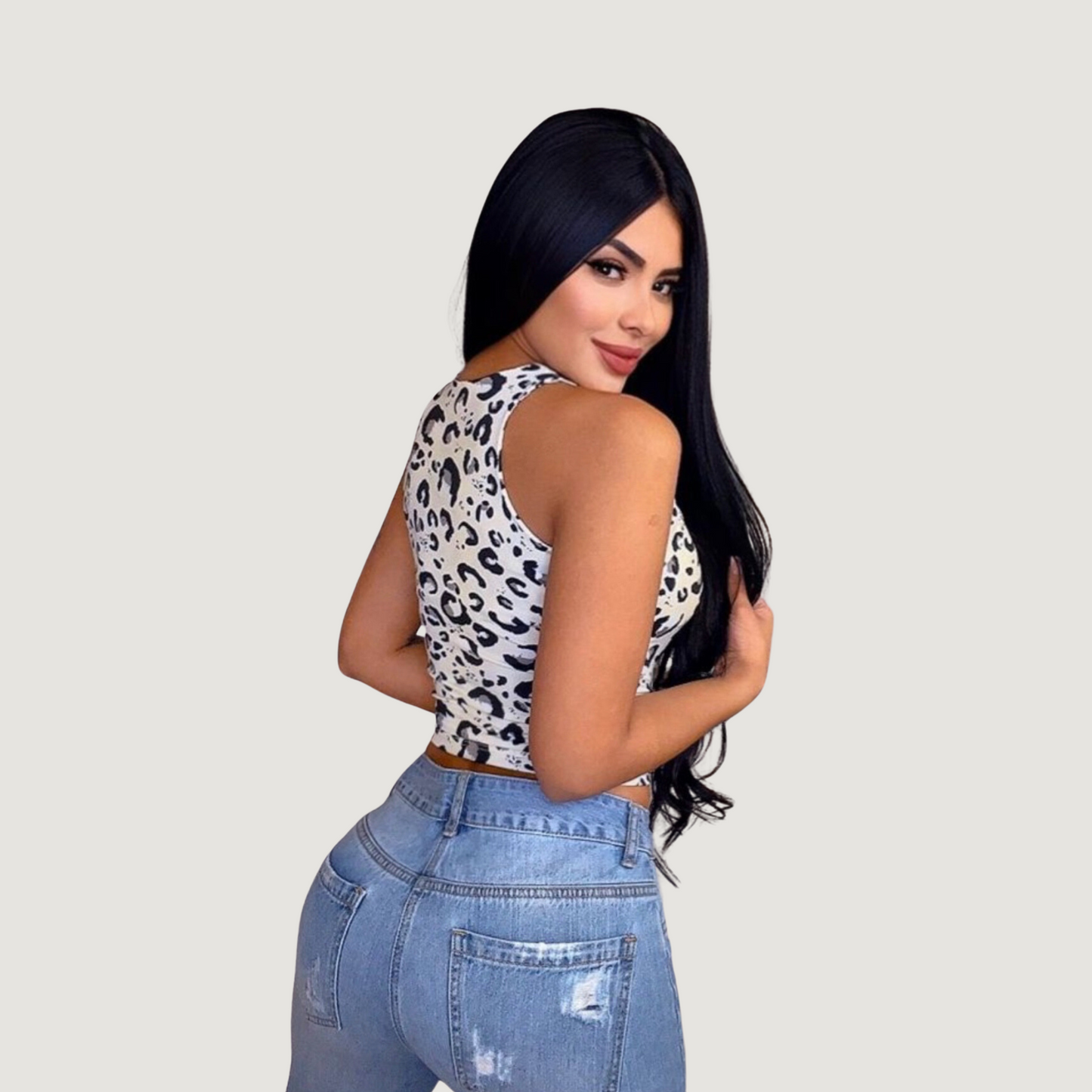 Cut out crop top with spandex material - Saida Fashion