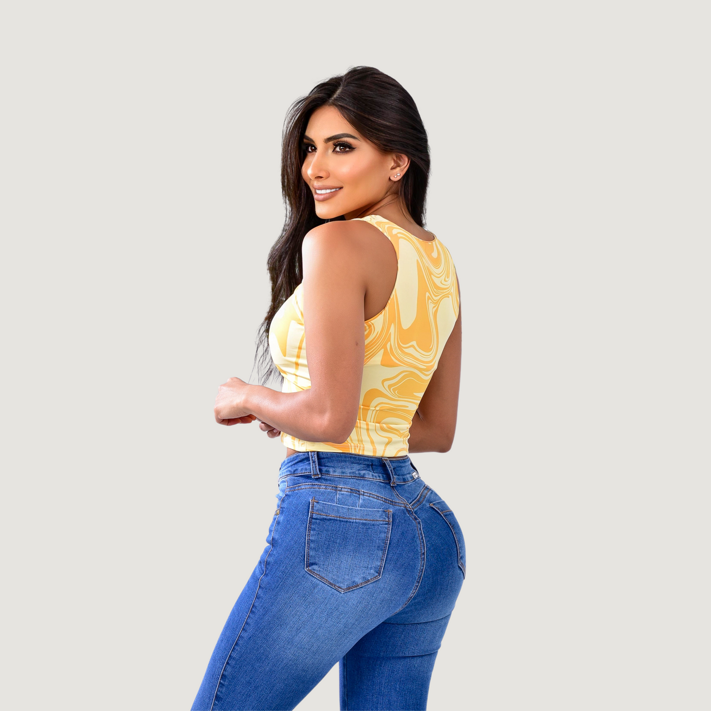 Cut out crop top with spandex material - Saida Fashion