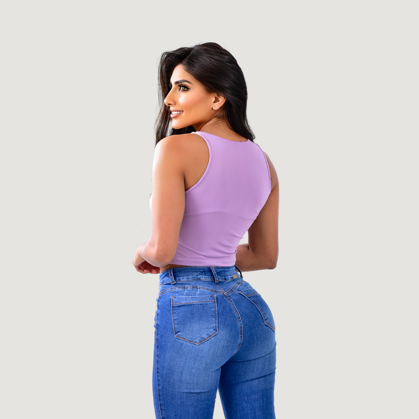 Cut out crop top with spandex material - Saida Fashion