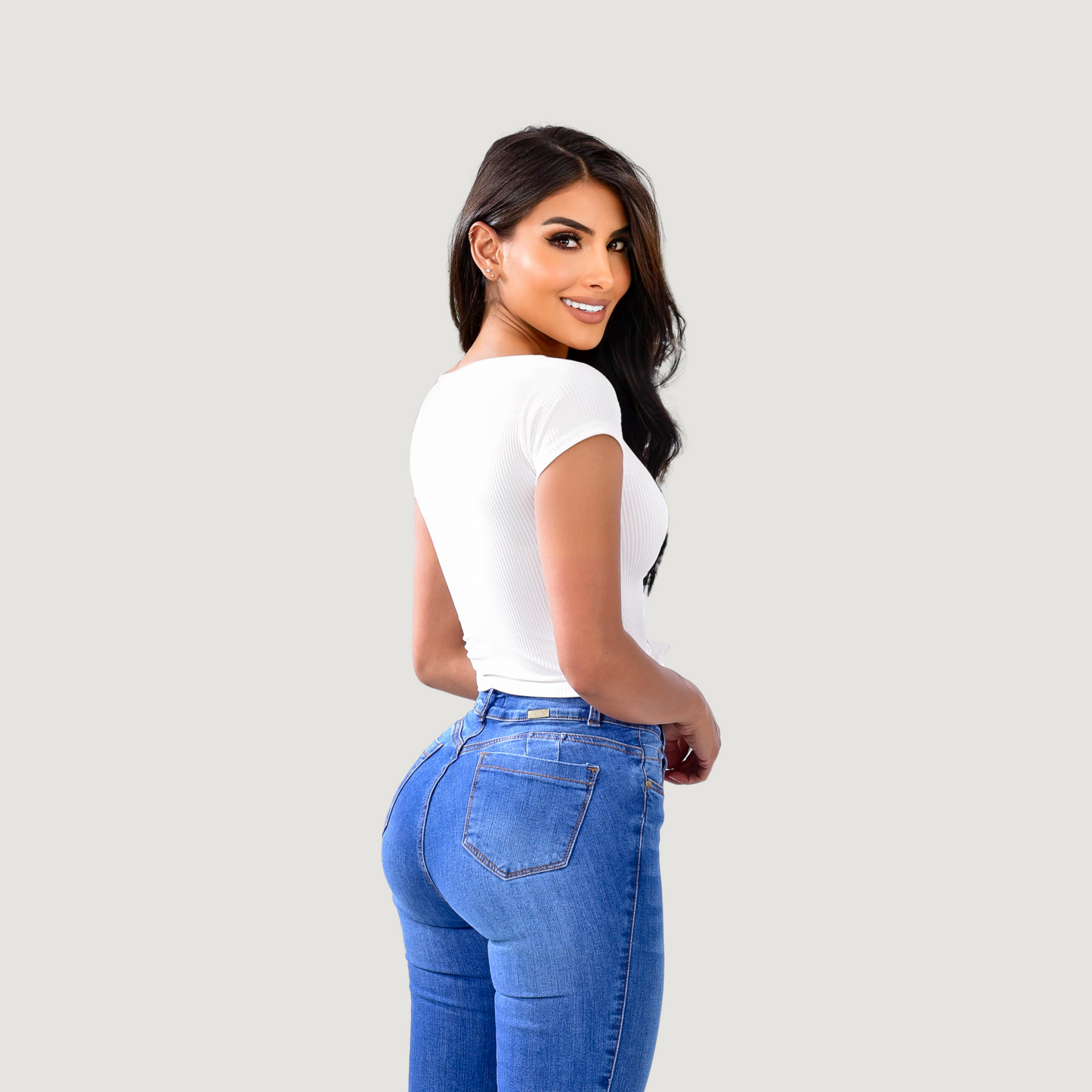 Criss cross crop top with lace-up neckline - Saida Fashion
