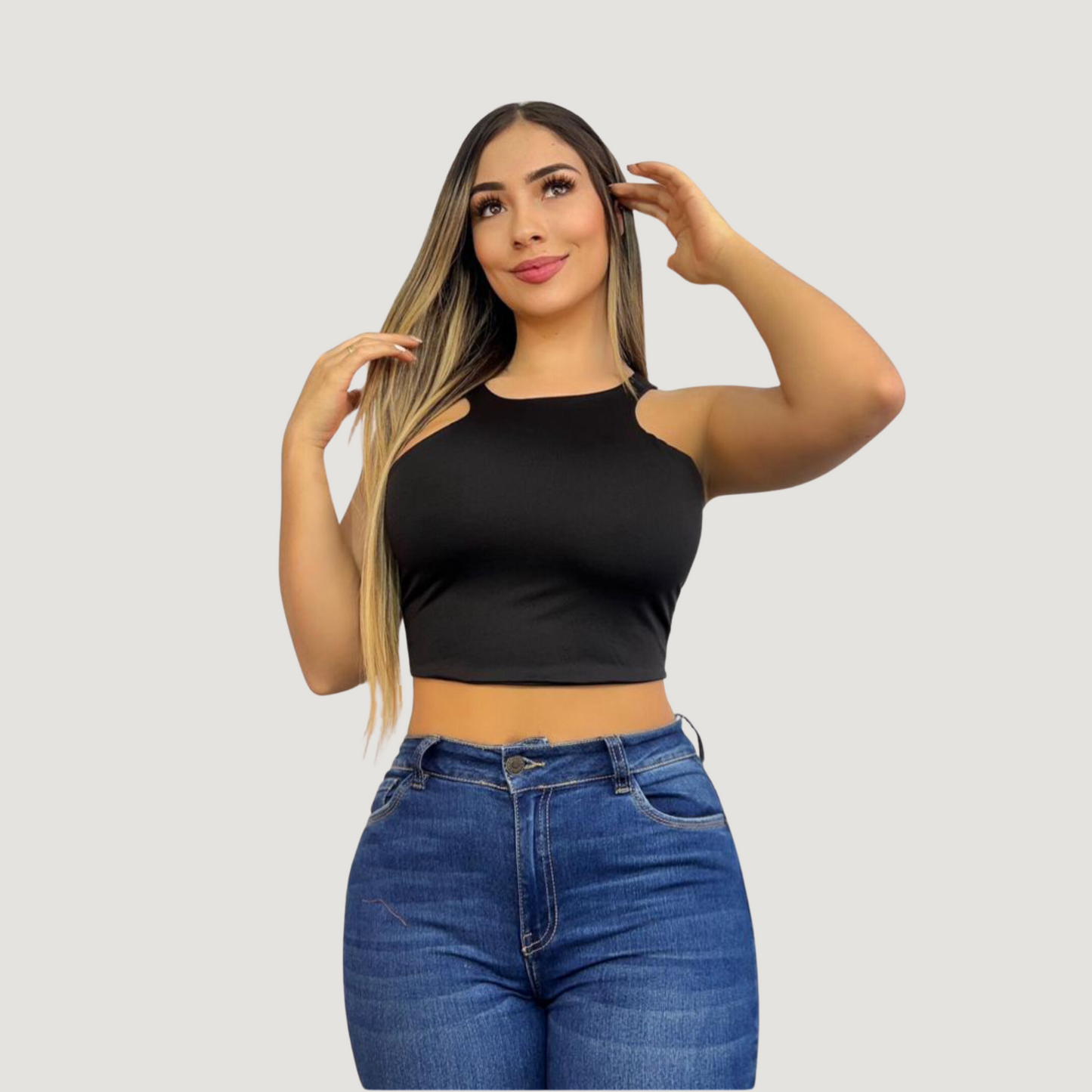 Essential crop top - layered front - Saida Fashion