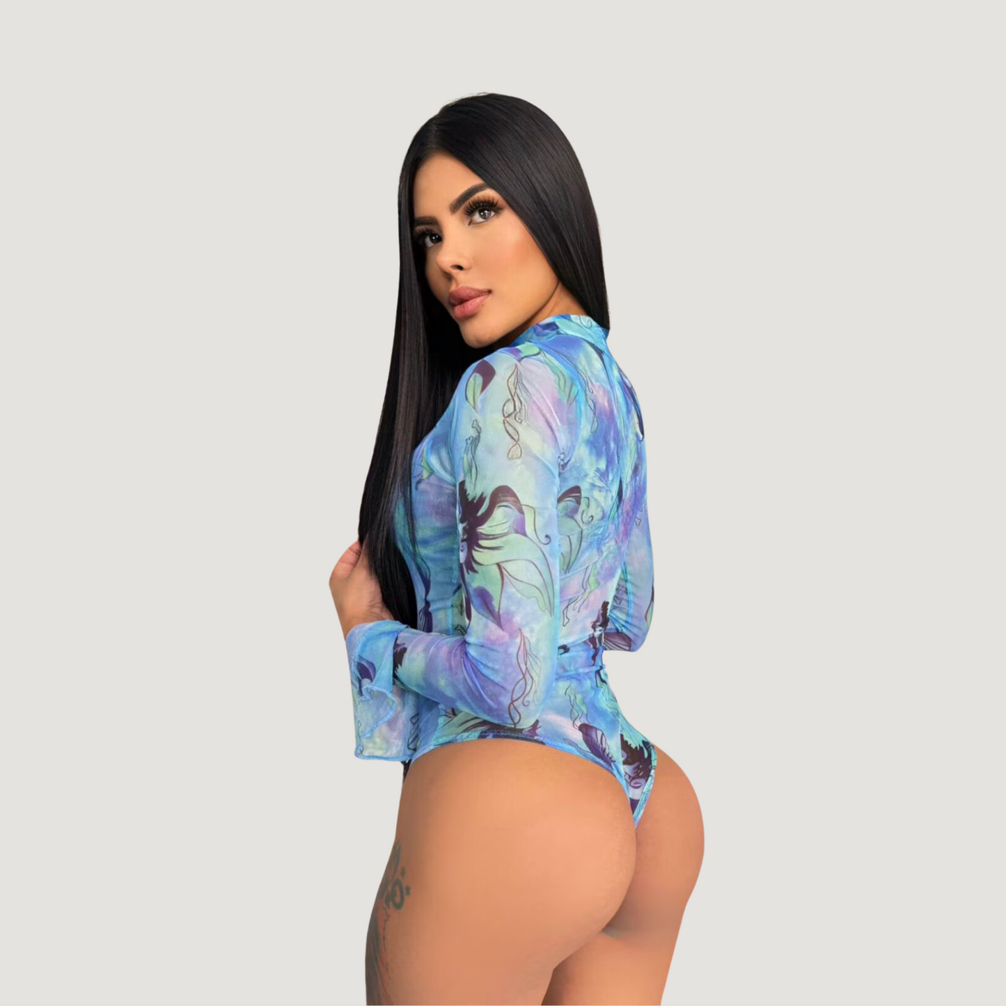 Bodysuits For Women - Mesh Bell Sleeves - Saida Fashion