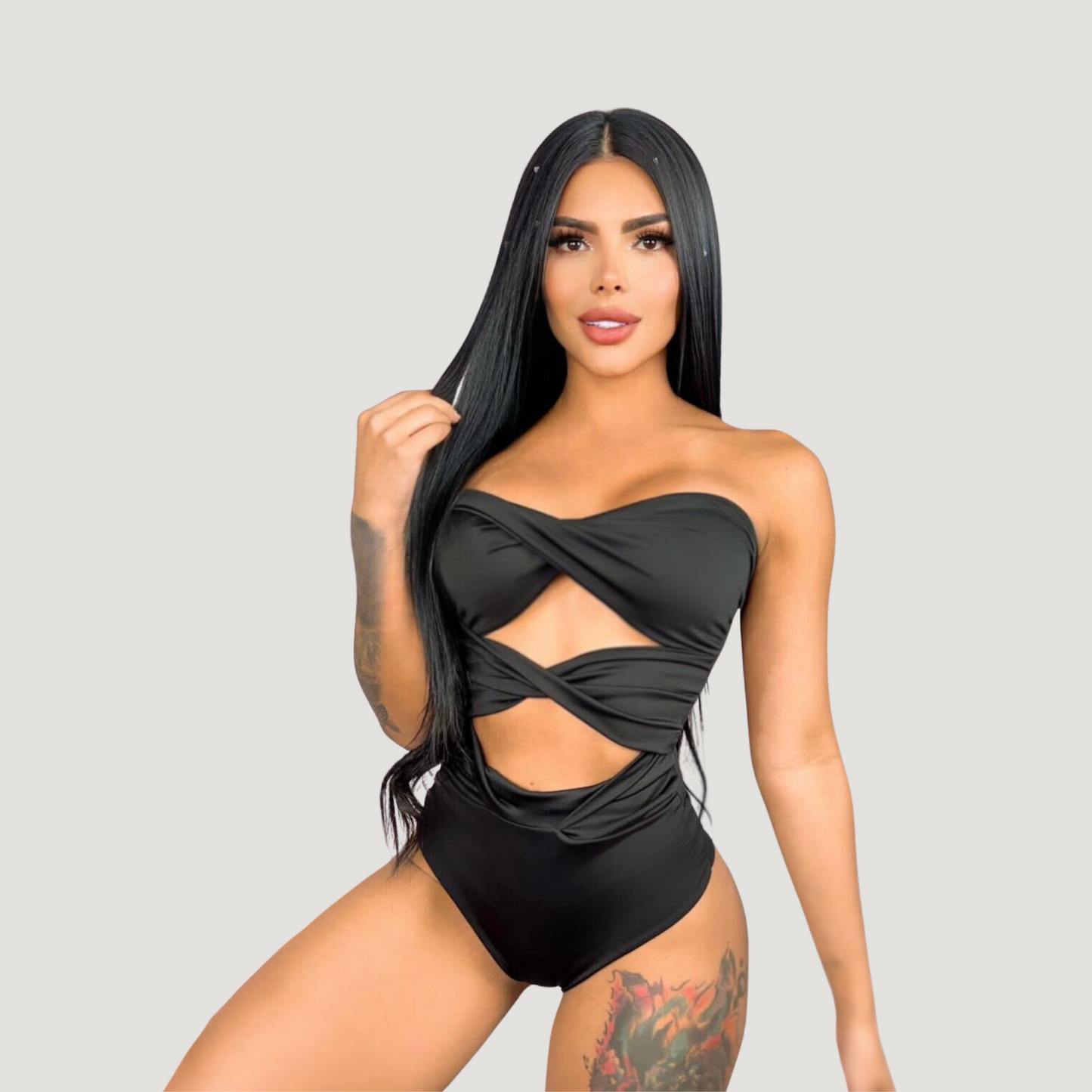 Strapless Bodysuit - Waist Cut-Out - Saida Fashion
