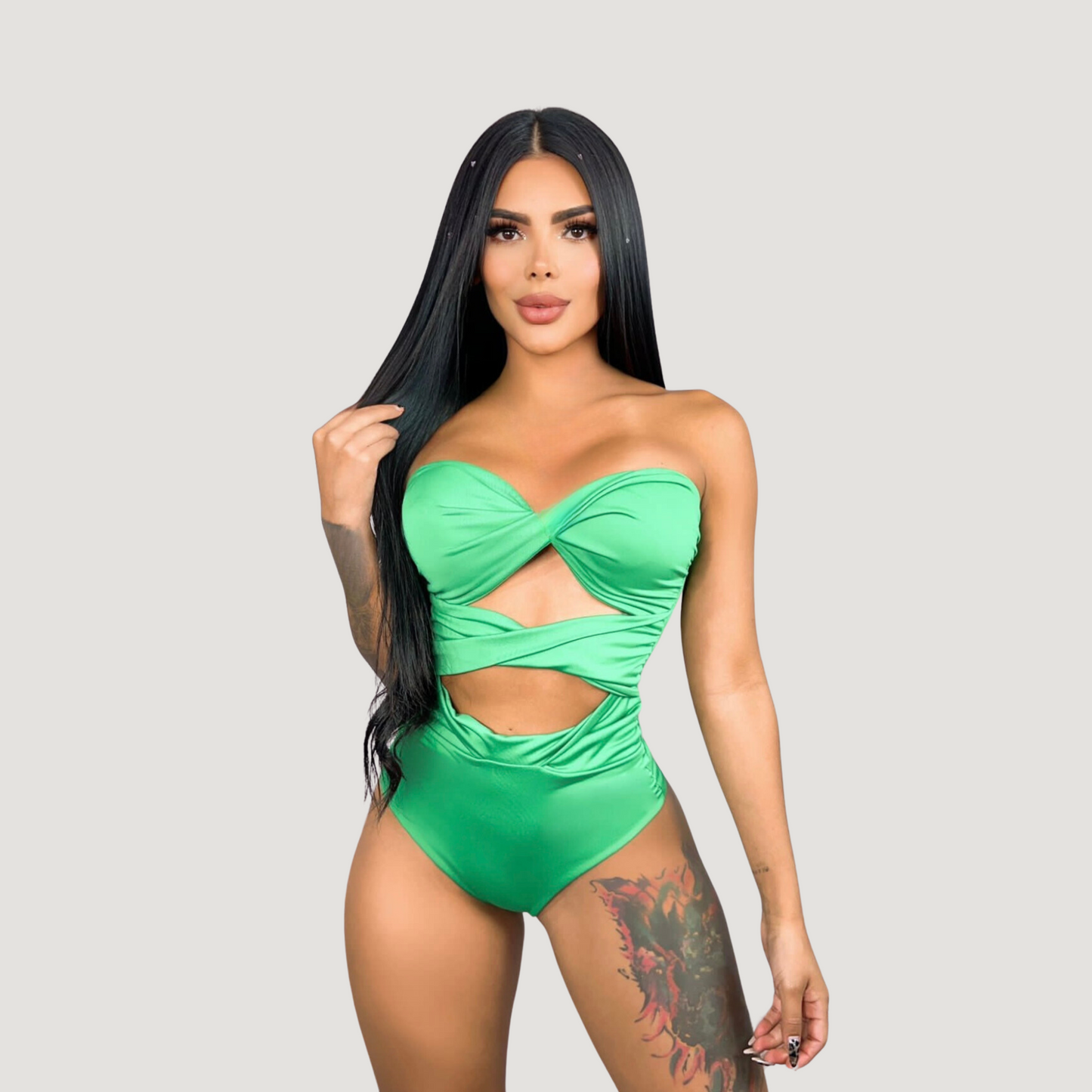 Strapless Bodysuit - Waist Cut-Out - Saida Fashion