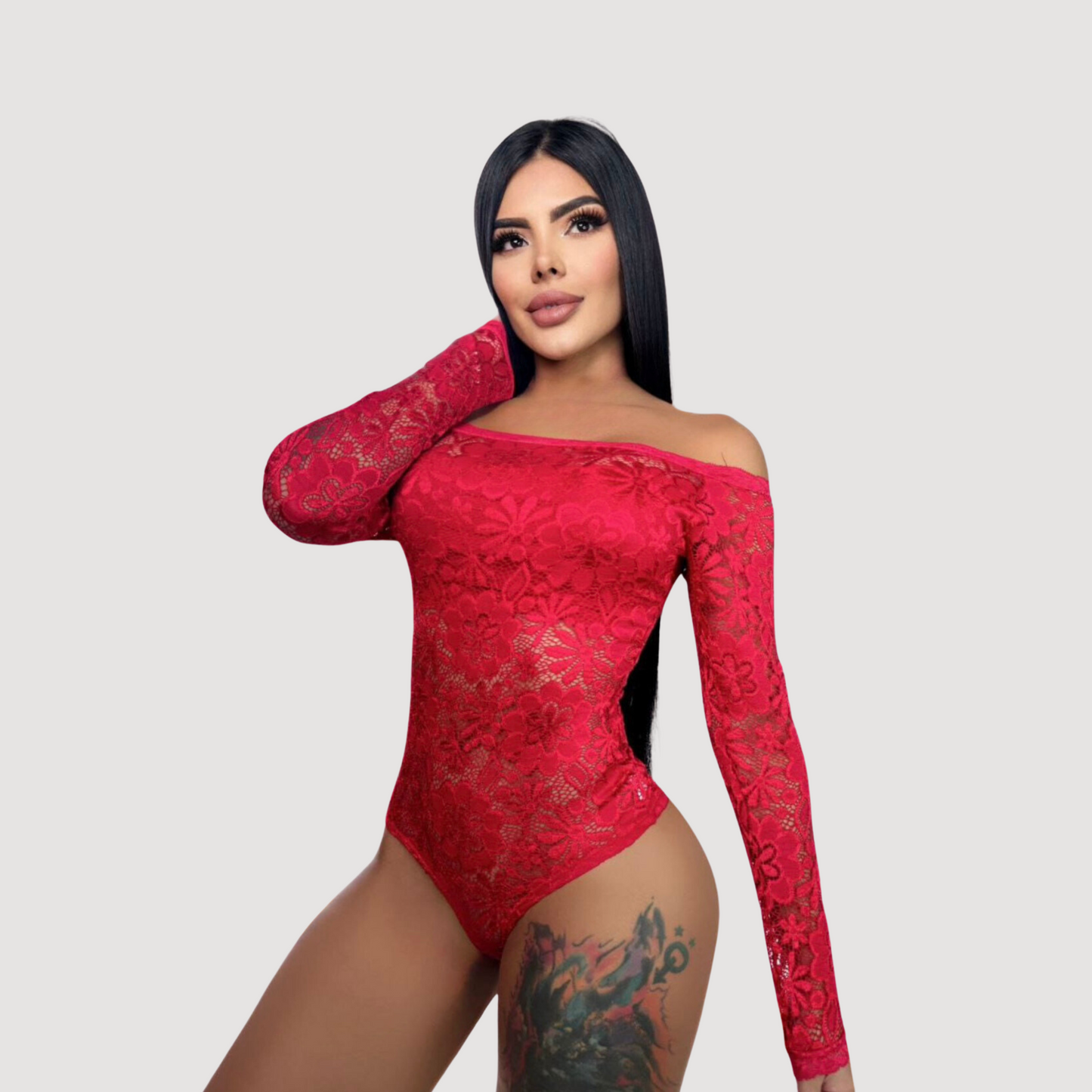 Lace Bodysuit Top - Lined Bust Style - Saida Fashion