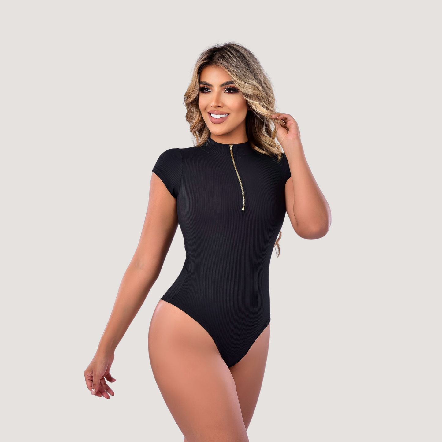 T Shirt Bodysuit - Ribbed Fabric - Saida Fashion