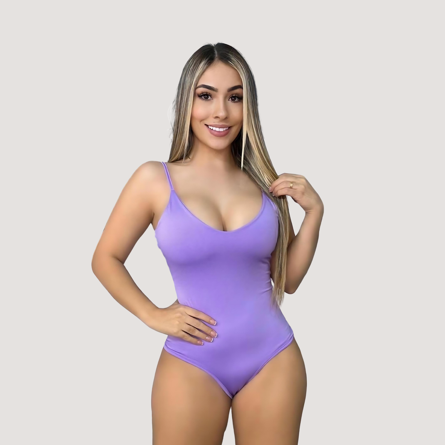 Basic Bodysuit - Double-Layer Front - Saida Fashion