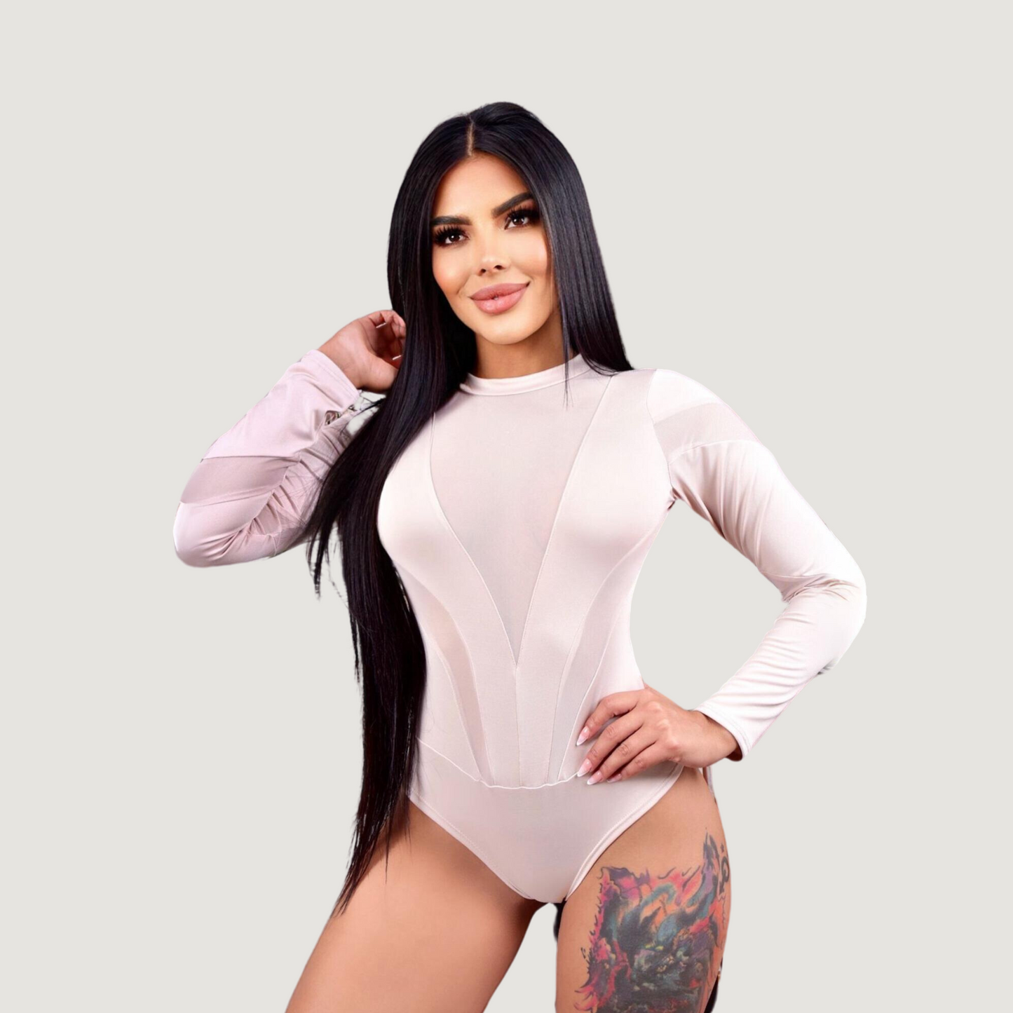Sexy Bodysuit - Spandex - Mesh Mix - Saida Fashion