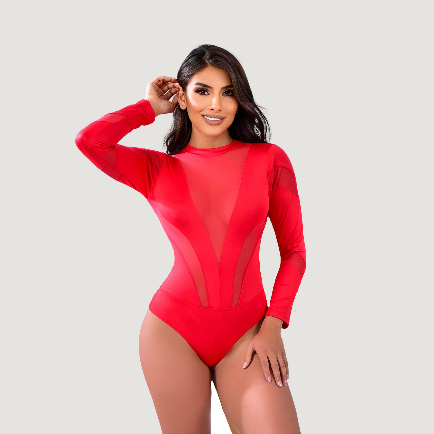 Sexy Bodysuit - Spandex - Mesh Mix - Saida Fashion