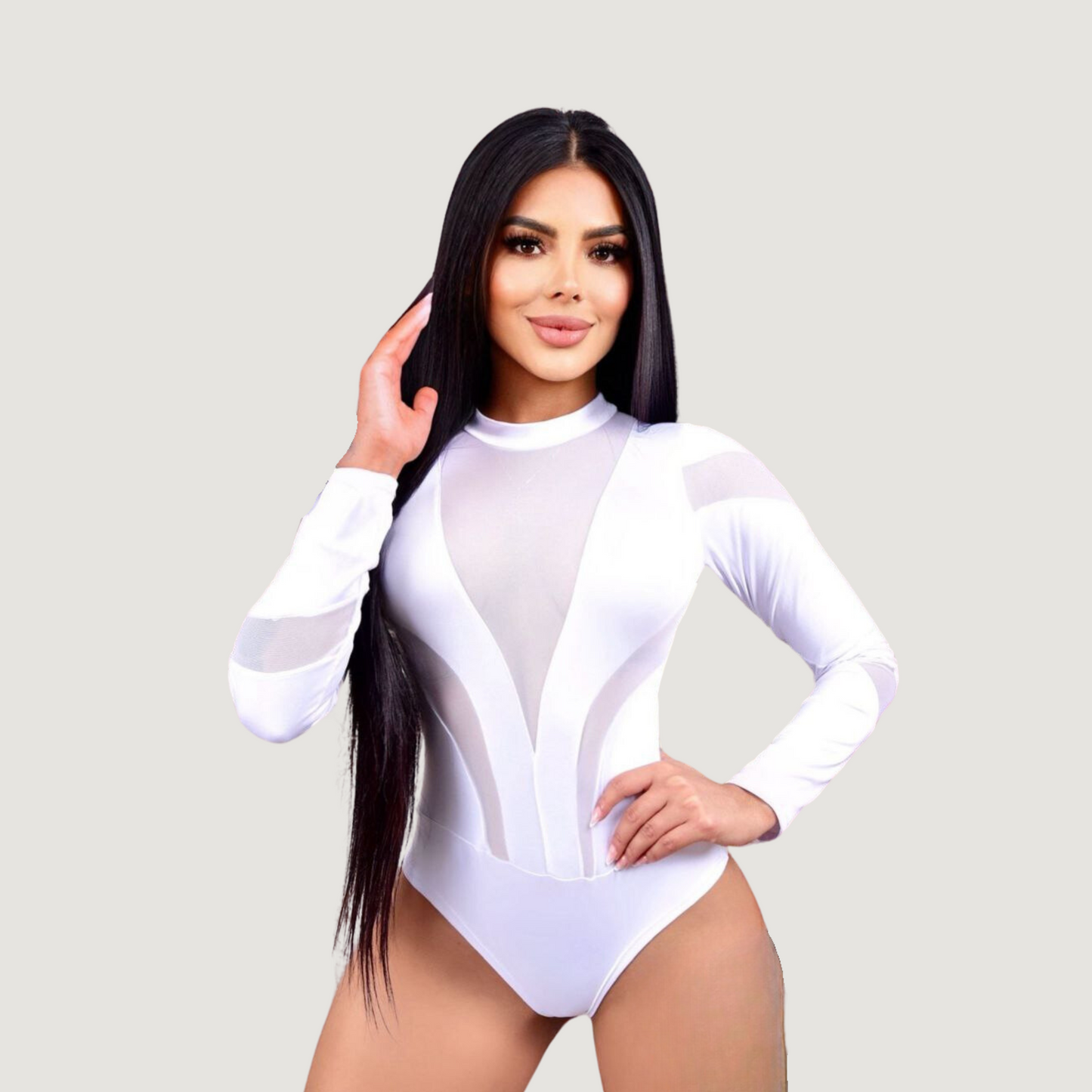 Sexy Bodysuit - Spandex - Mesh Mix - Saida Fashion