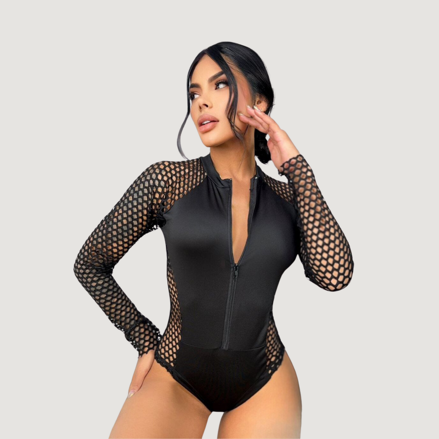 Women's Rave Bodysuit - Long Sleeves Look