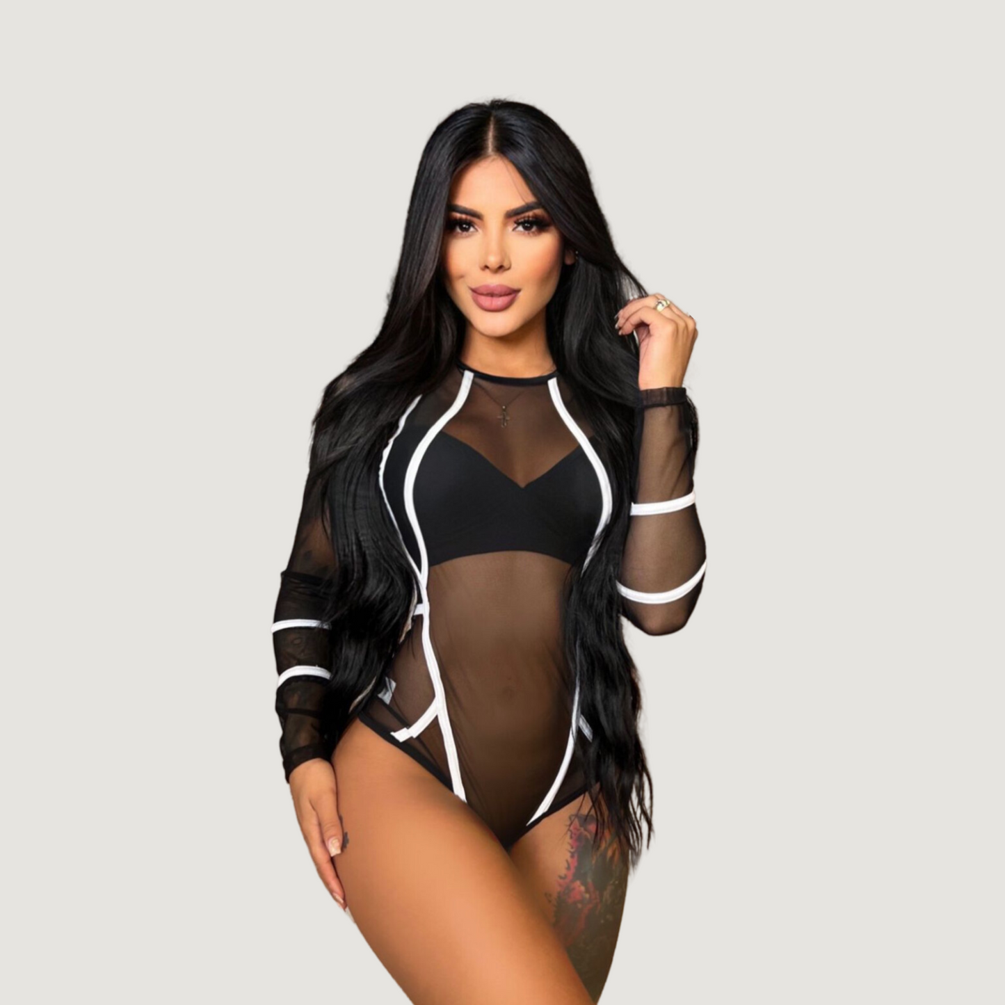 Sexy Bodysuit - Color Contrast - Saida Fashion