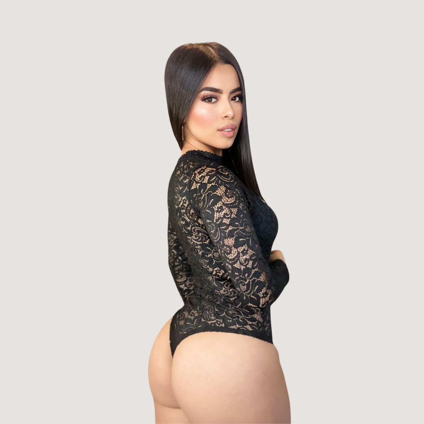Feminine Sheer Lace Bodysuit..