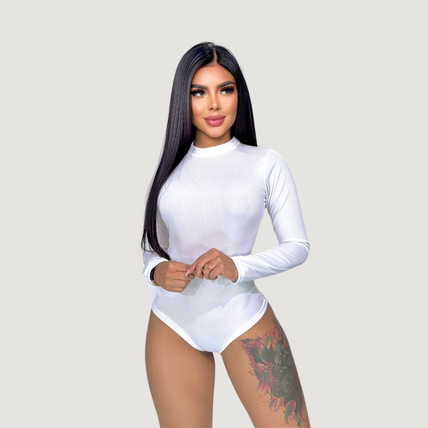 Ribbed Long Sleeve Bodysuit..