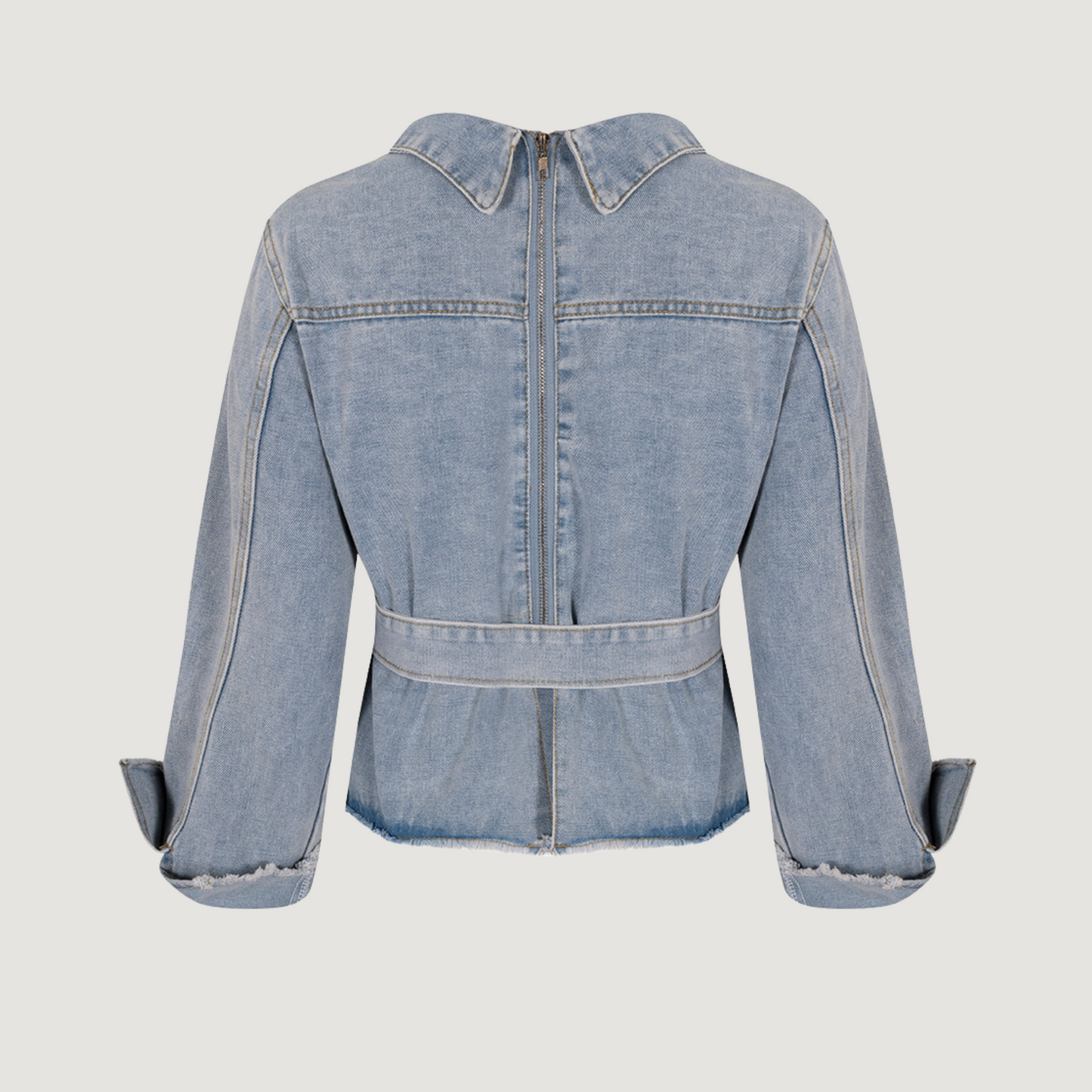 Chaquetas vaqueras de moda con cremallera en la espalda