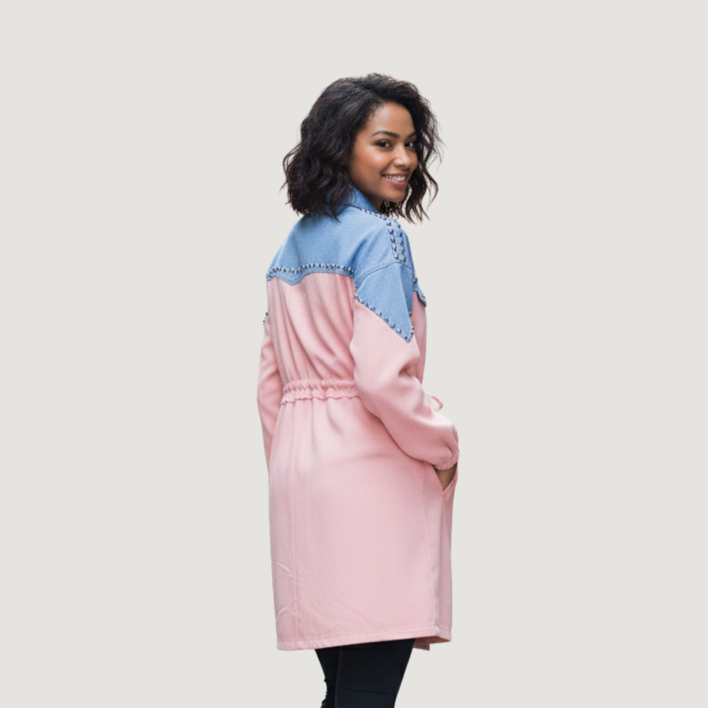 Jackets for Women with Mixed Fabric Design