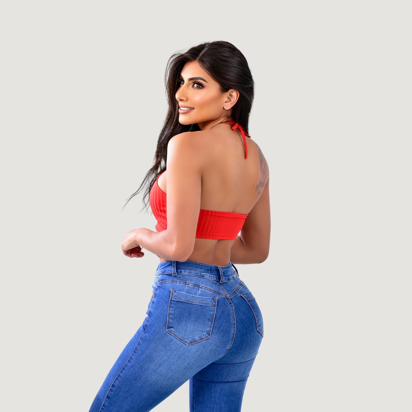 Tank Top with Adjustable Neck Ties
