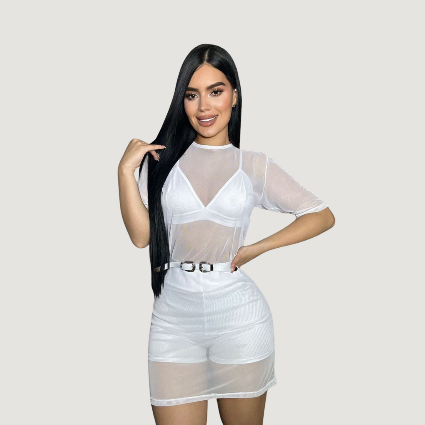 Mesh Mini Dress Set..