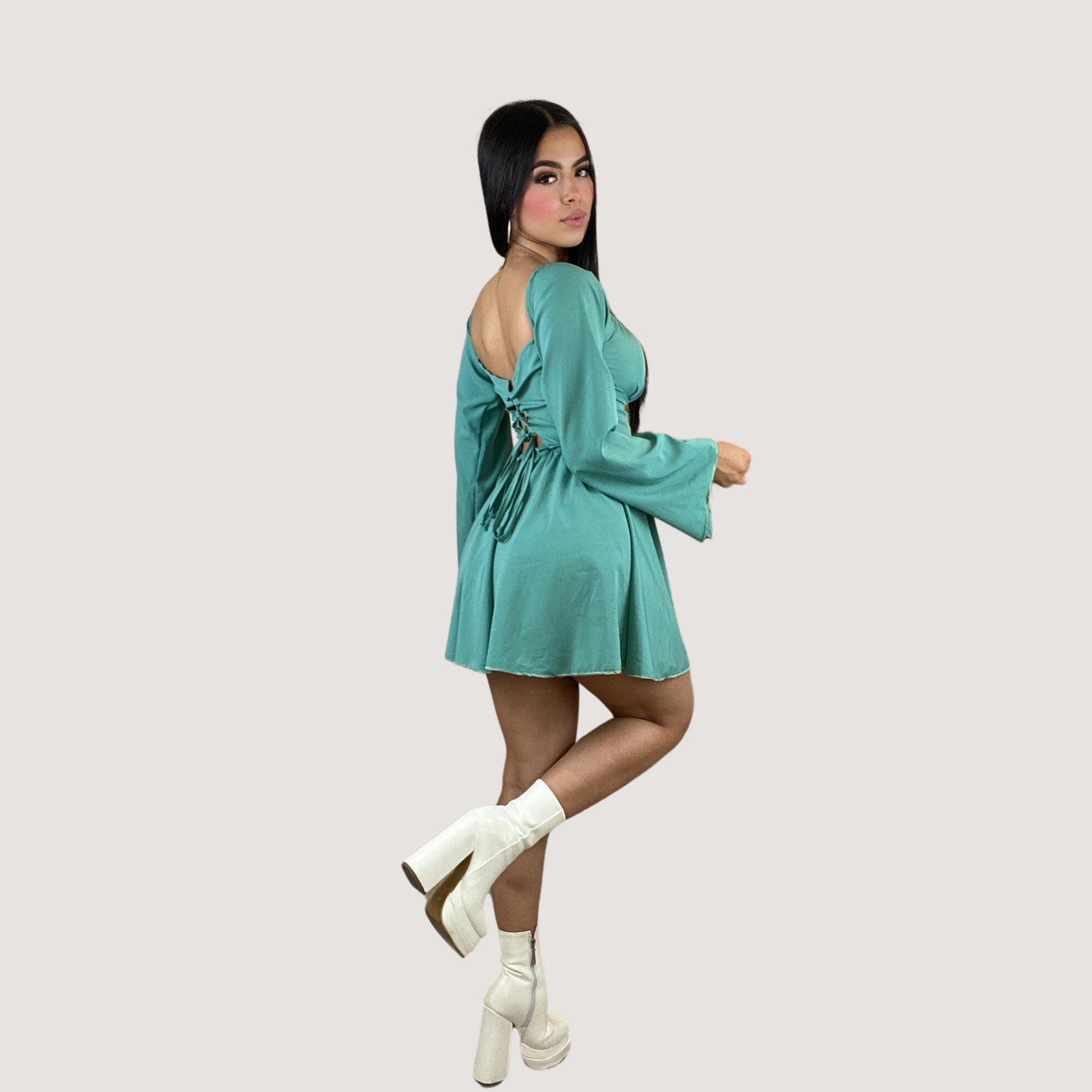 Cute Date Dress with Crisscross Back - Saida Fashion