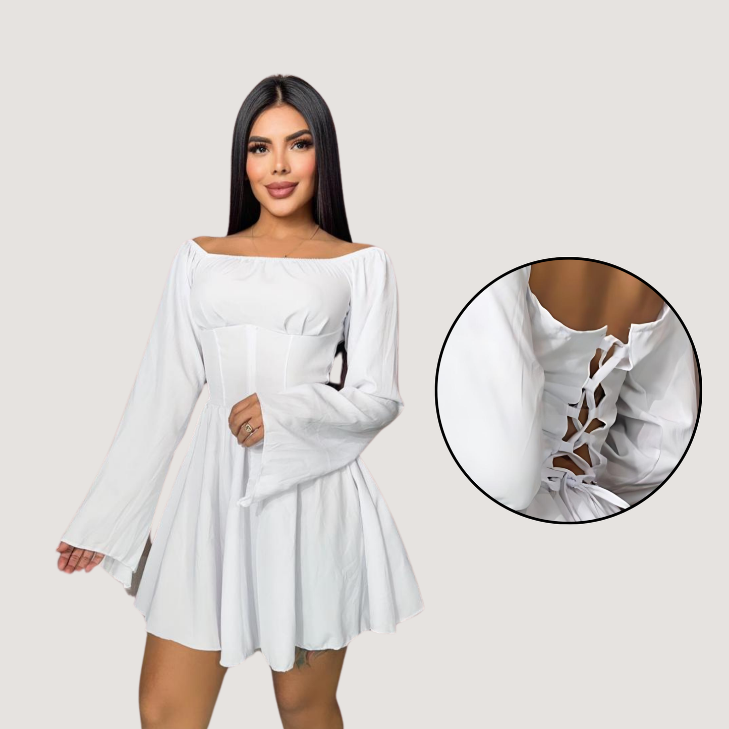 Cute Date Dress with Crisscross Back - Saida Fashion