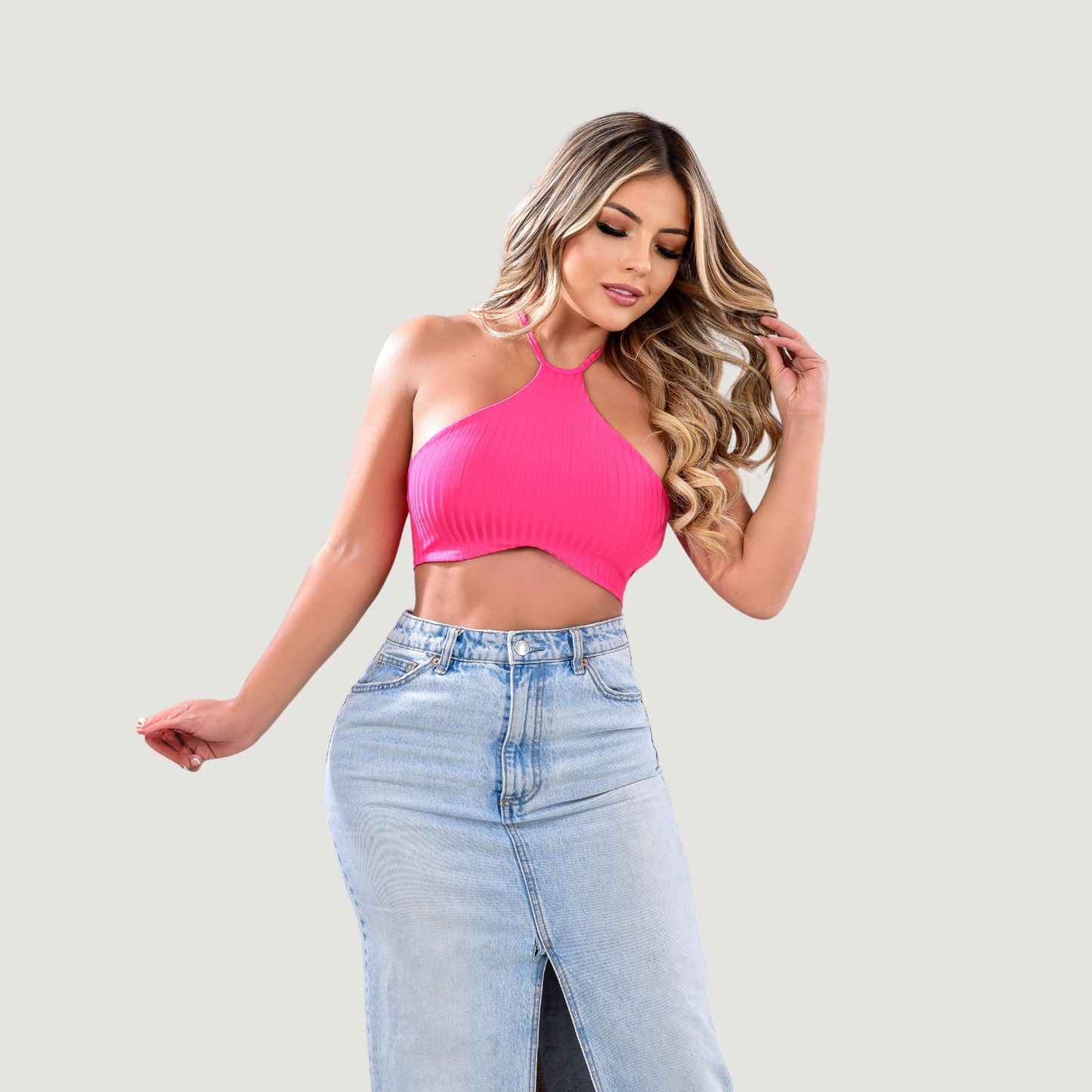 Tank Top with Adjustable Neck Ties