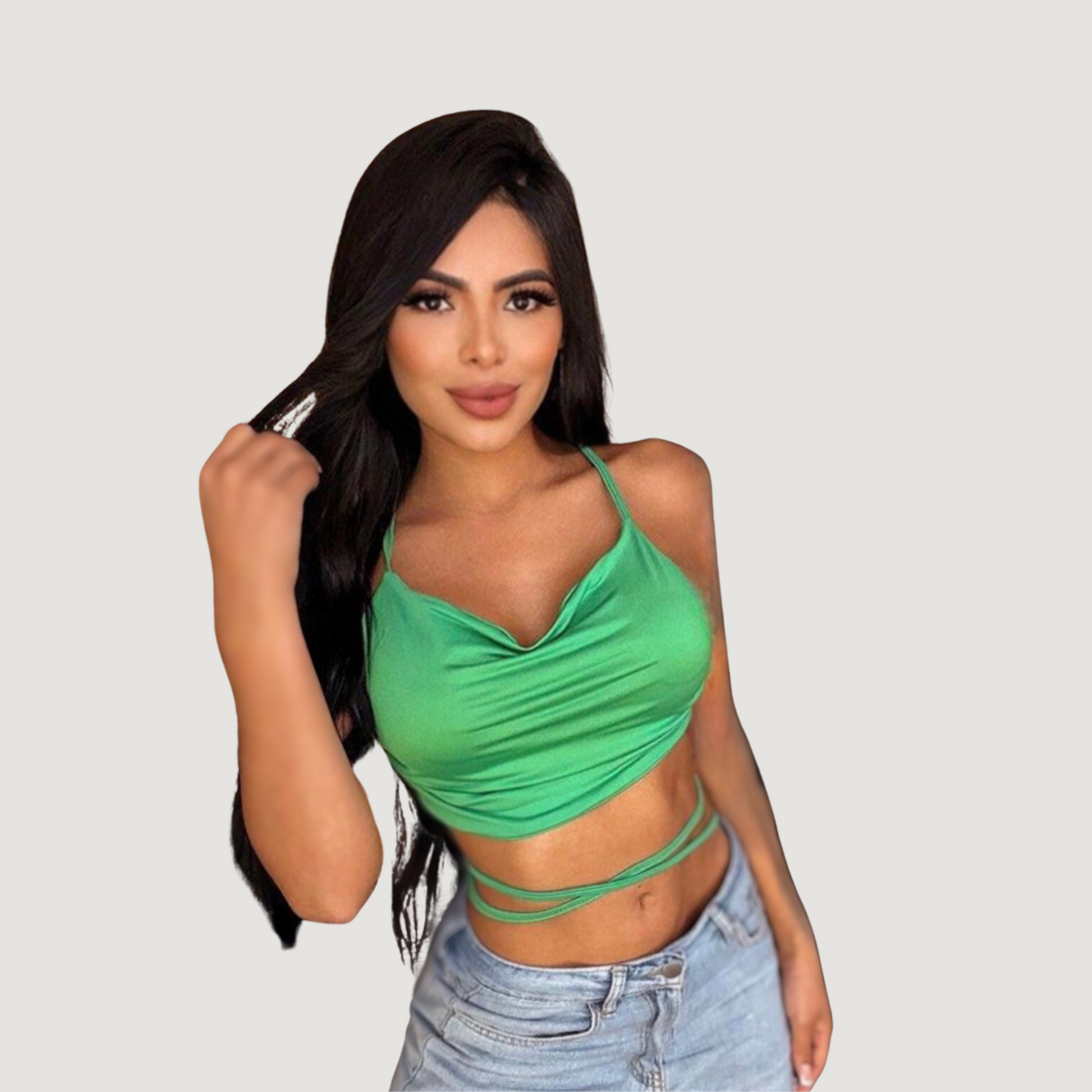 Open back top with delicate straps - Saida Fashion 