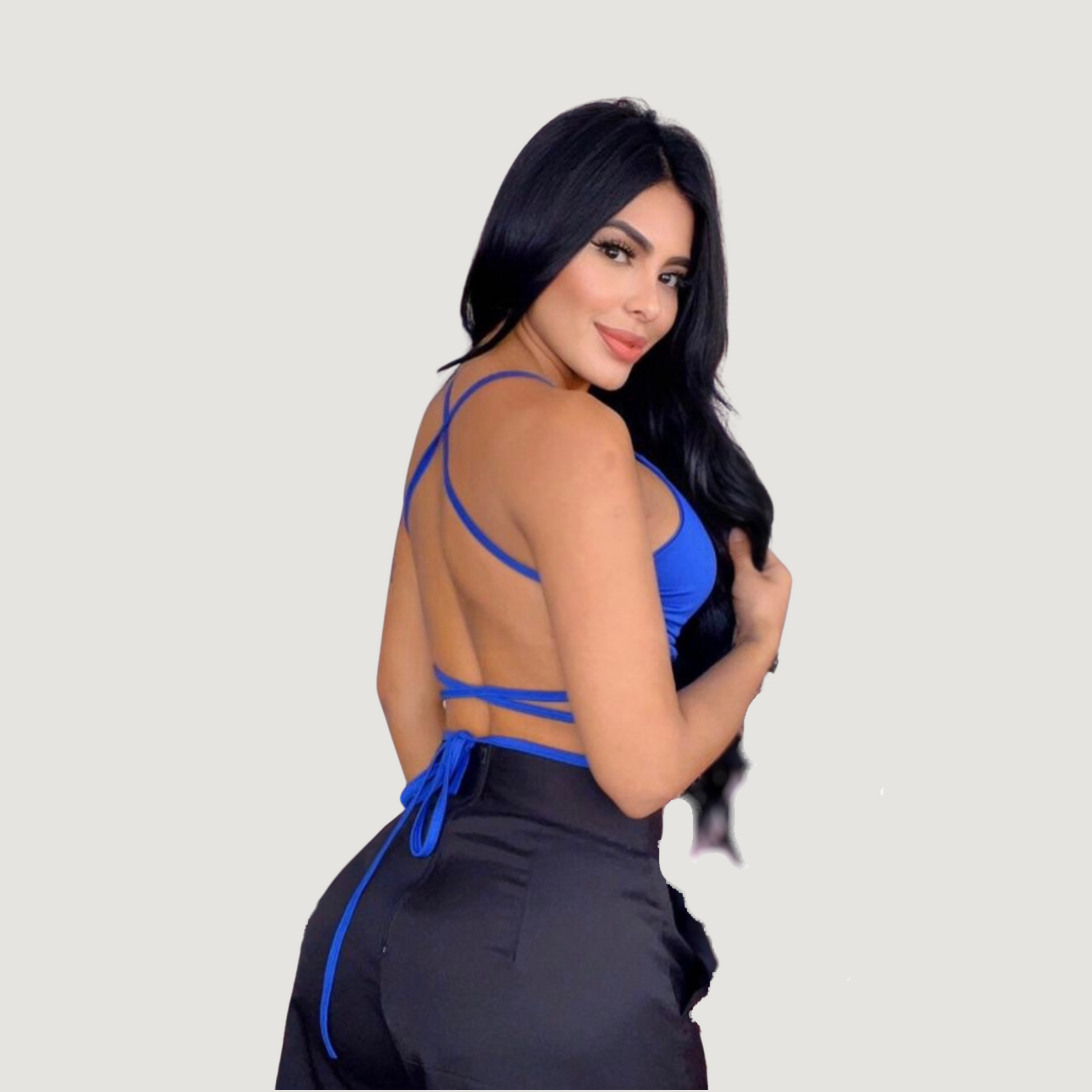 Open back top with delicate straps - Saida Fashion 