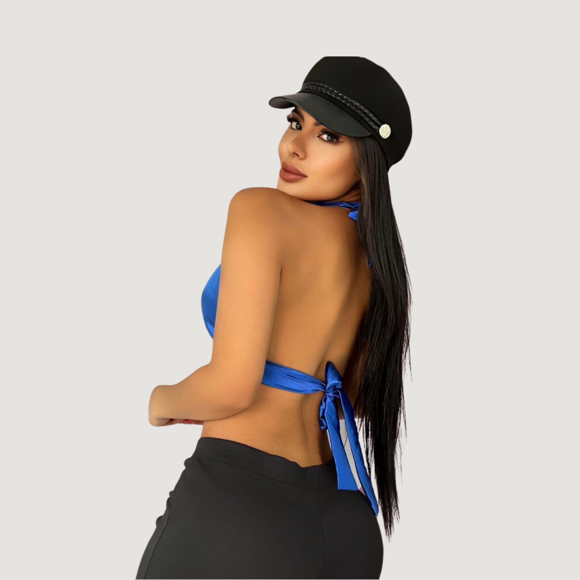 Backless top - adjustable ties - Saida Fashion 
