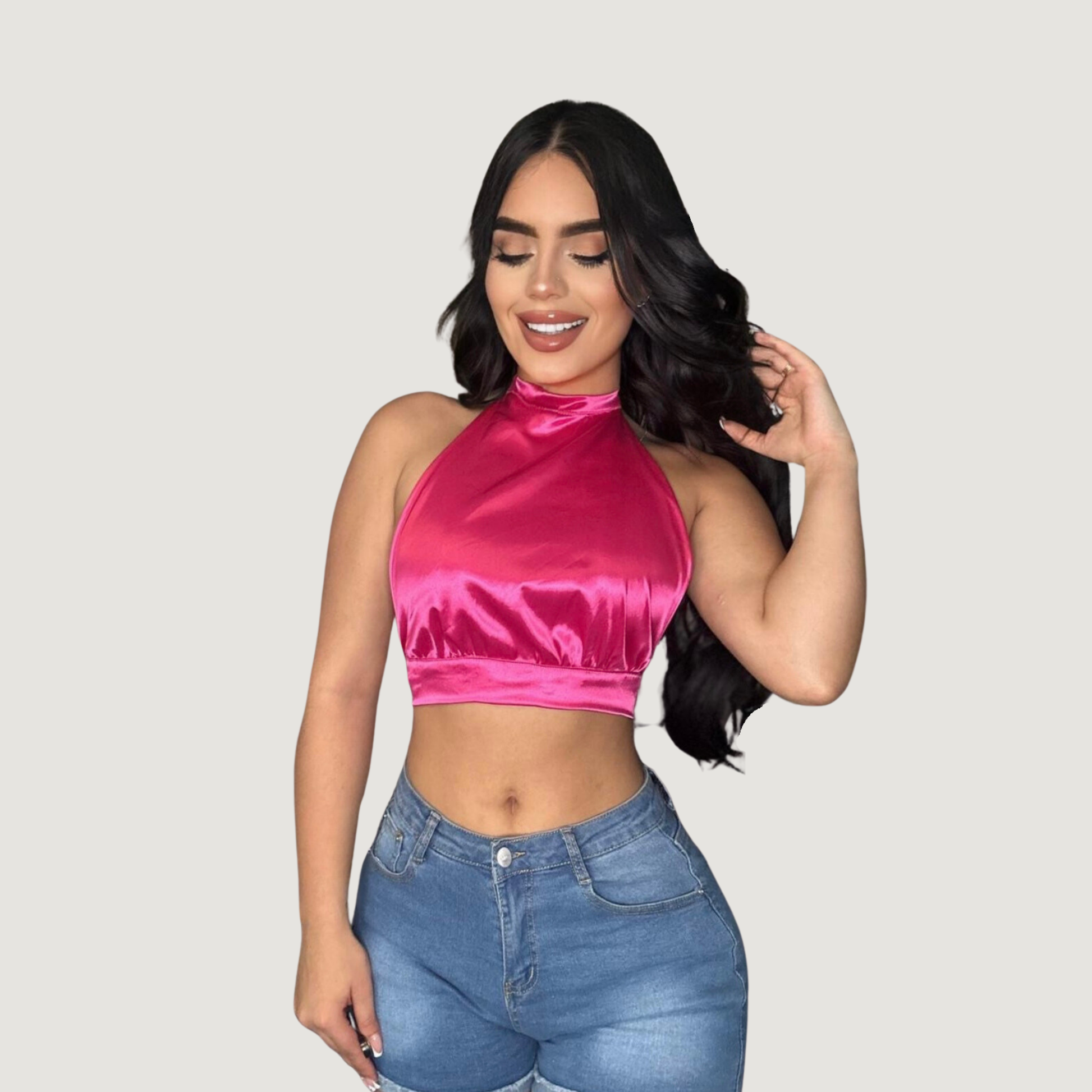 Backless top - adjustable ties - Saida Fashion 