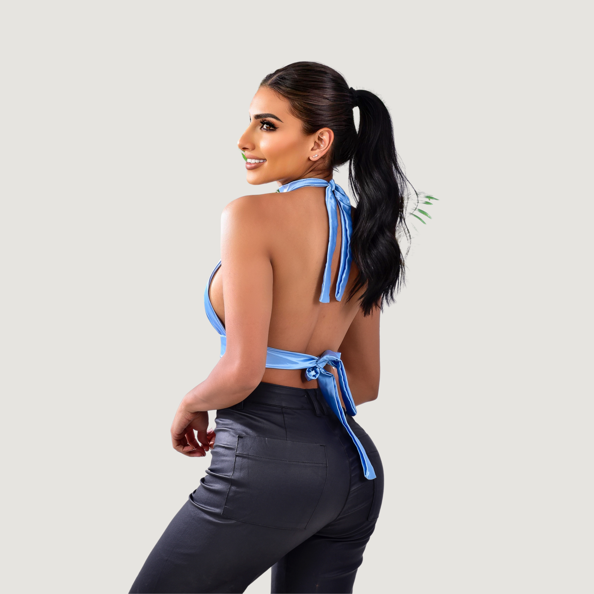Backless top - adjustable ties - Saida Fashion 