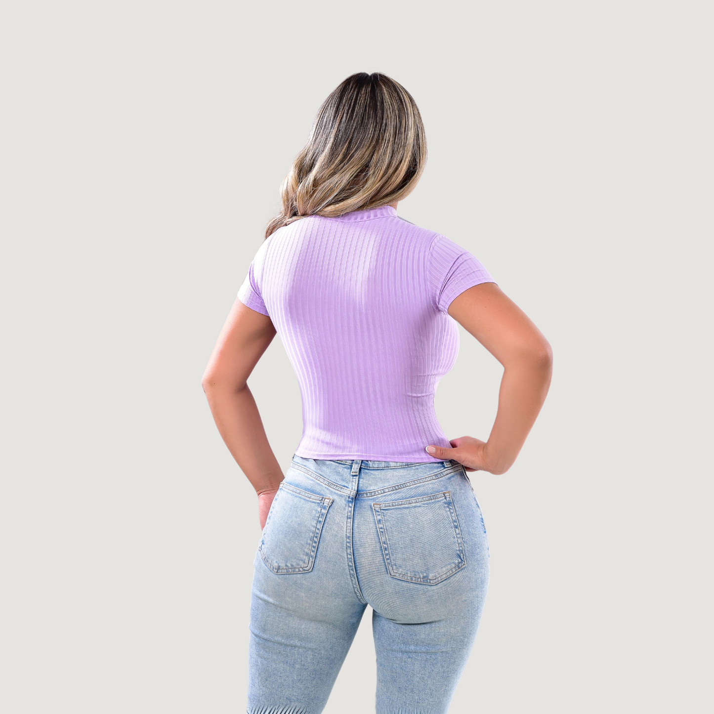 Workout Tops - Mock Neck - Front Zipper