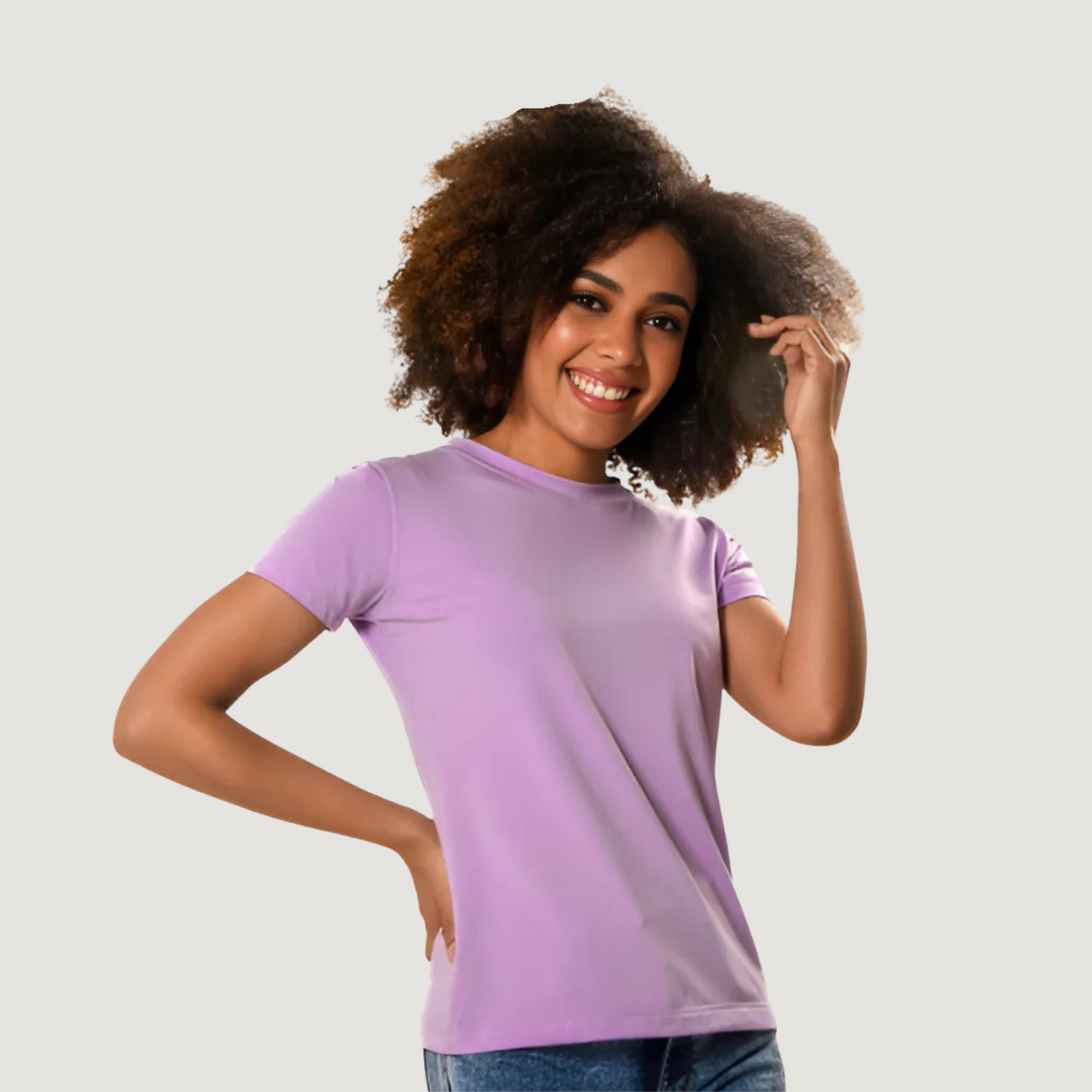 Camiseta de algodón elástico y de corte relajado
