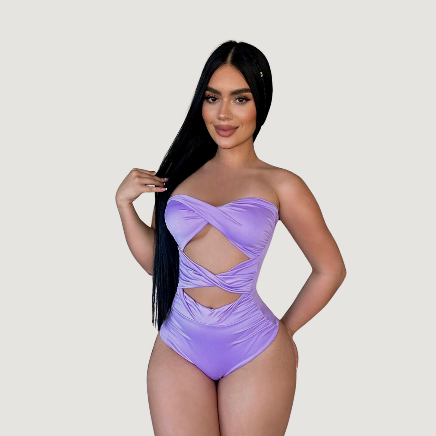 Strapless Bodysuit - Waist Cut-Out - Saida Fashion 