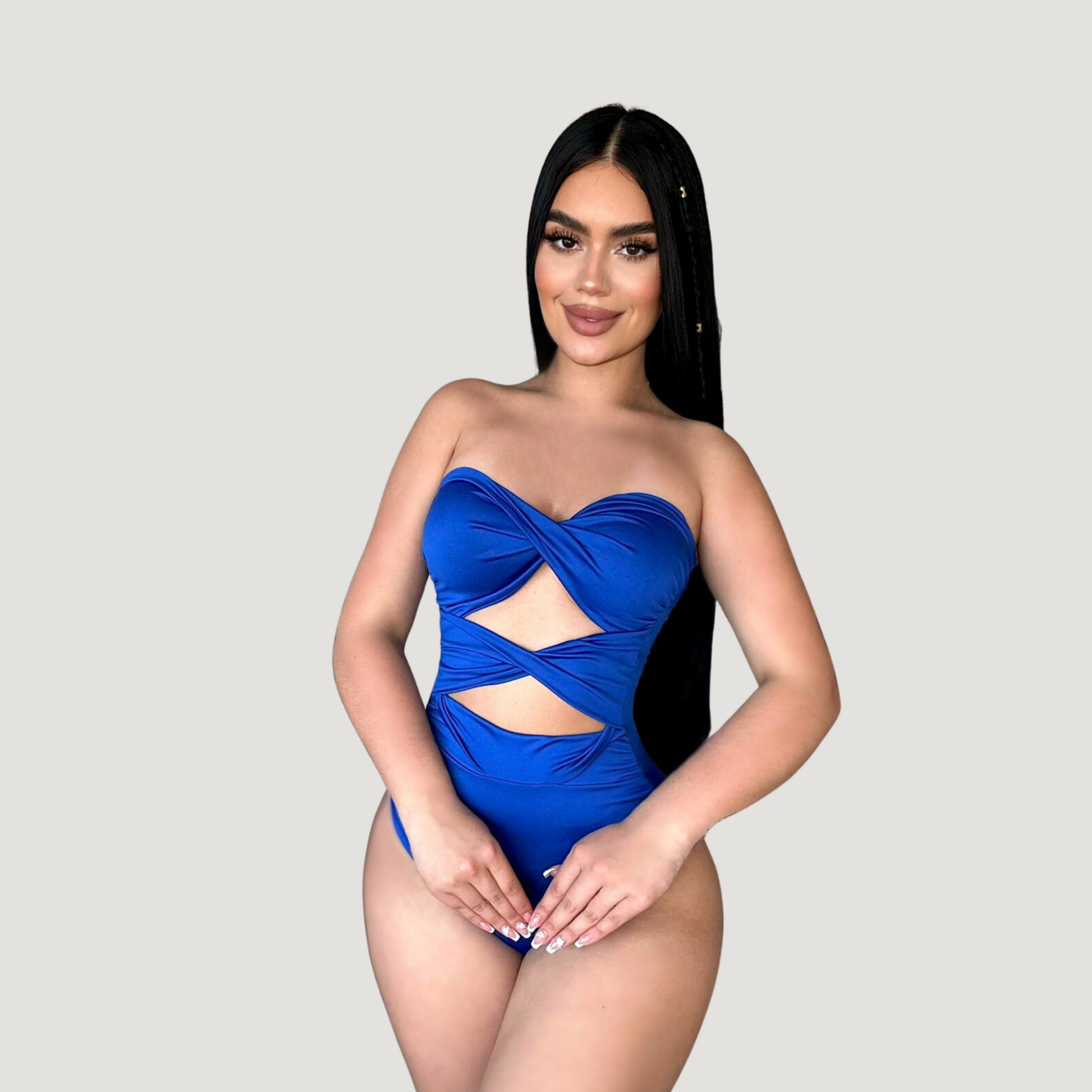Strapless Bodysuit - Waist Cut-Out - Saida Fashion 