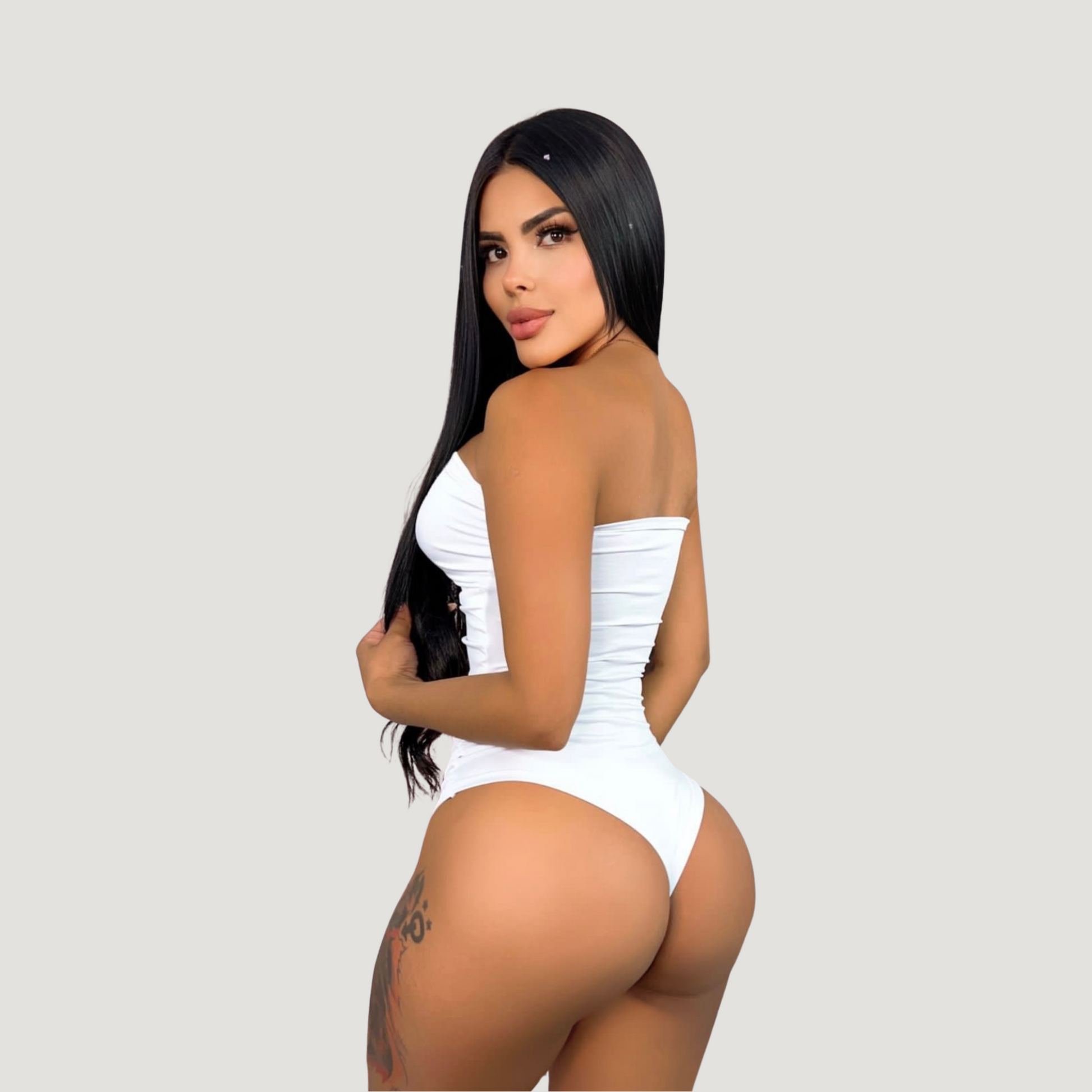 Strapless Bodysuit - Waist Cut-Out - Saida Fashion 