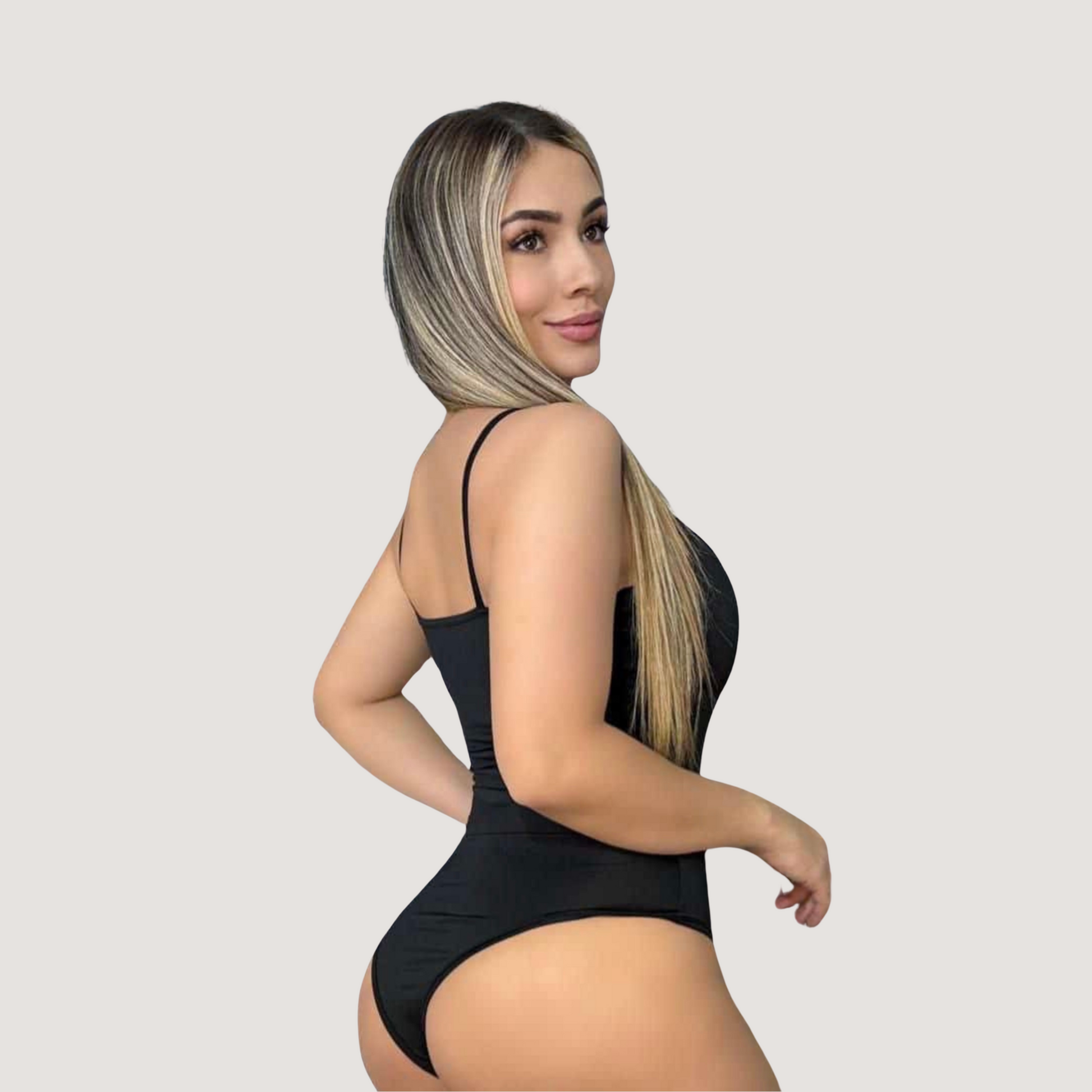 Black Bodysuit - Jet Black Sparkle - Saida Fashion 