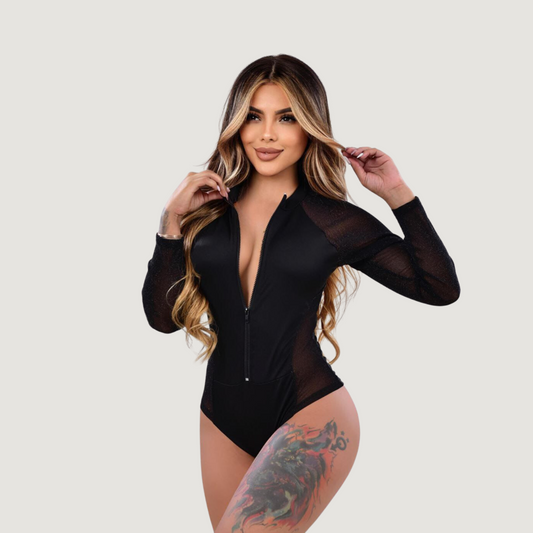 Women's Rave Bodysuit - Long Sleeves Look..
